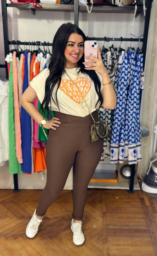 High-Rise Crossover Waist Sports Leggings
