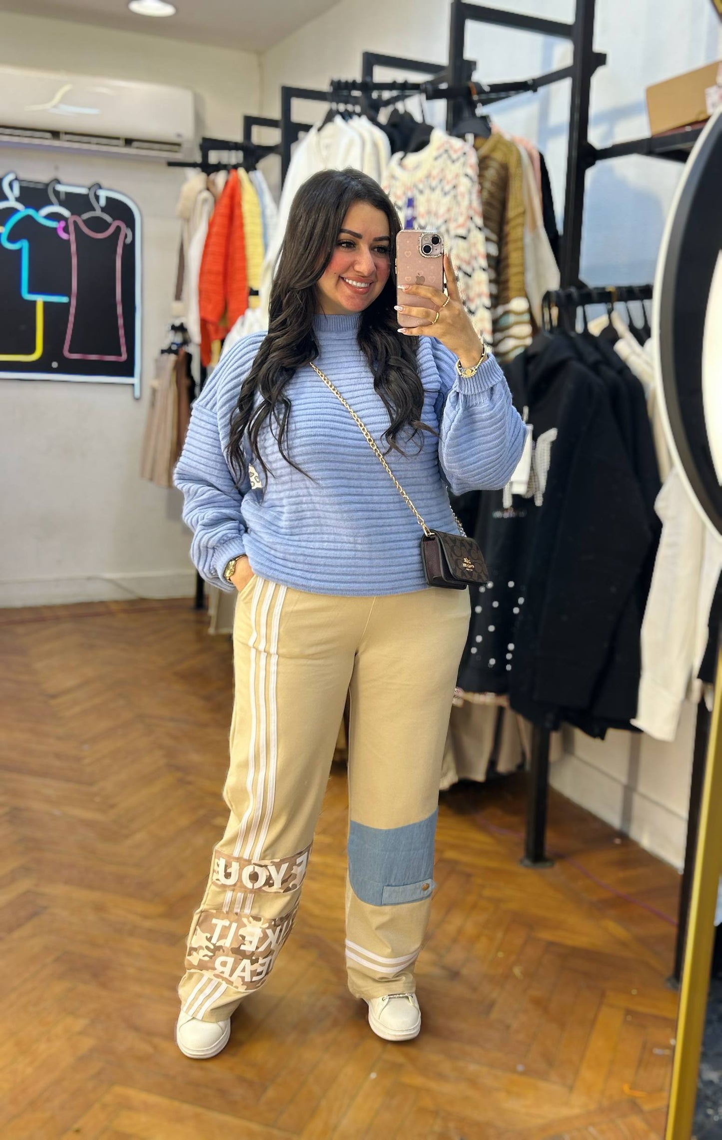 Ribbed Knit Sweater with Balloon Sleeves