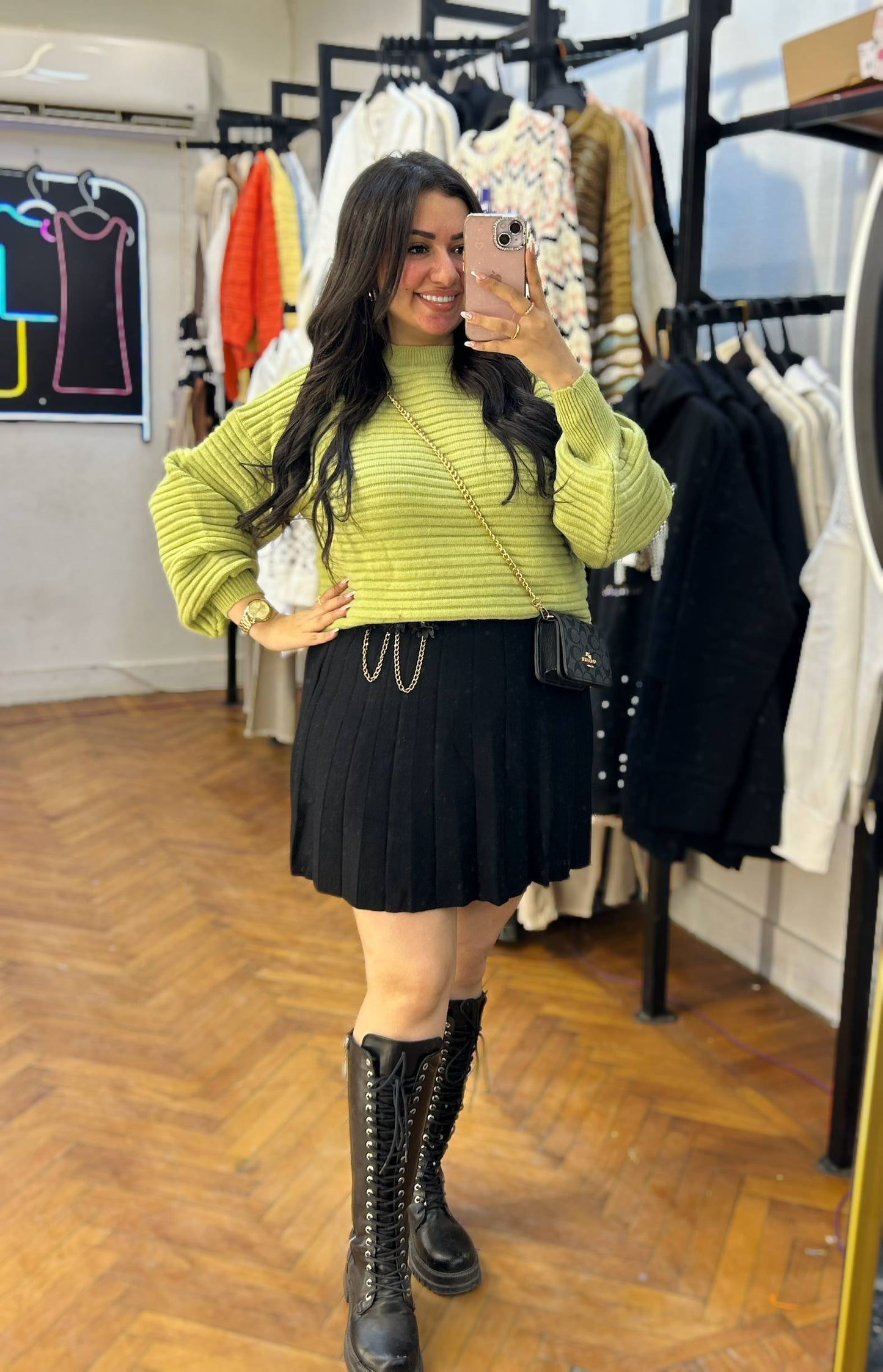 Ribbed Knit Sweater with Balloon Sleeves