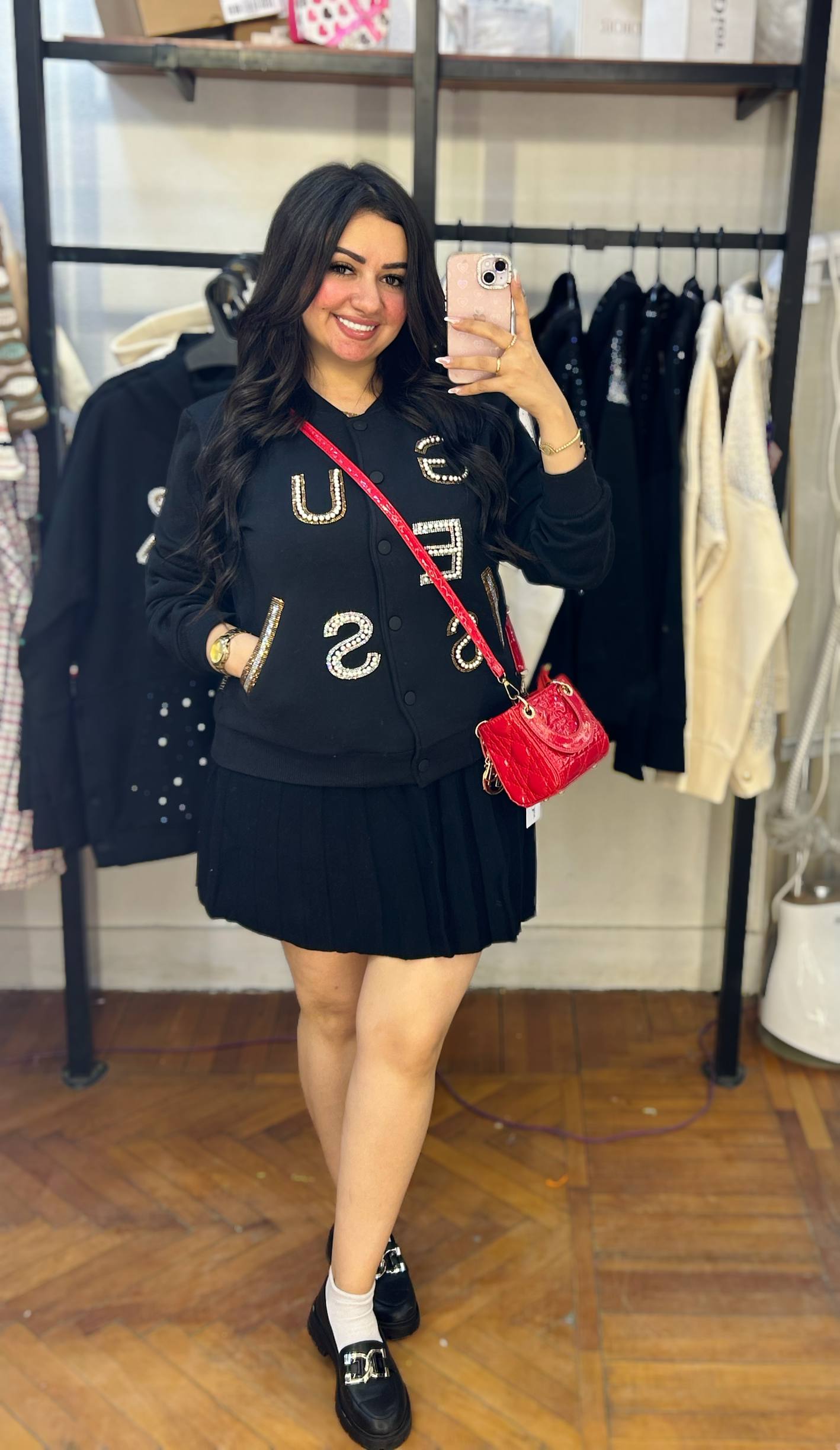 Embellished Letter Knit Jacket