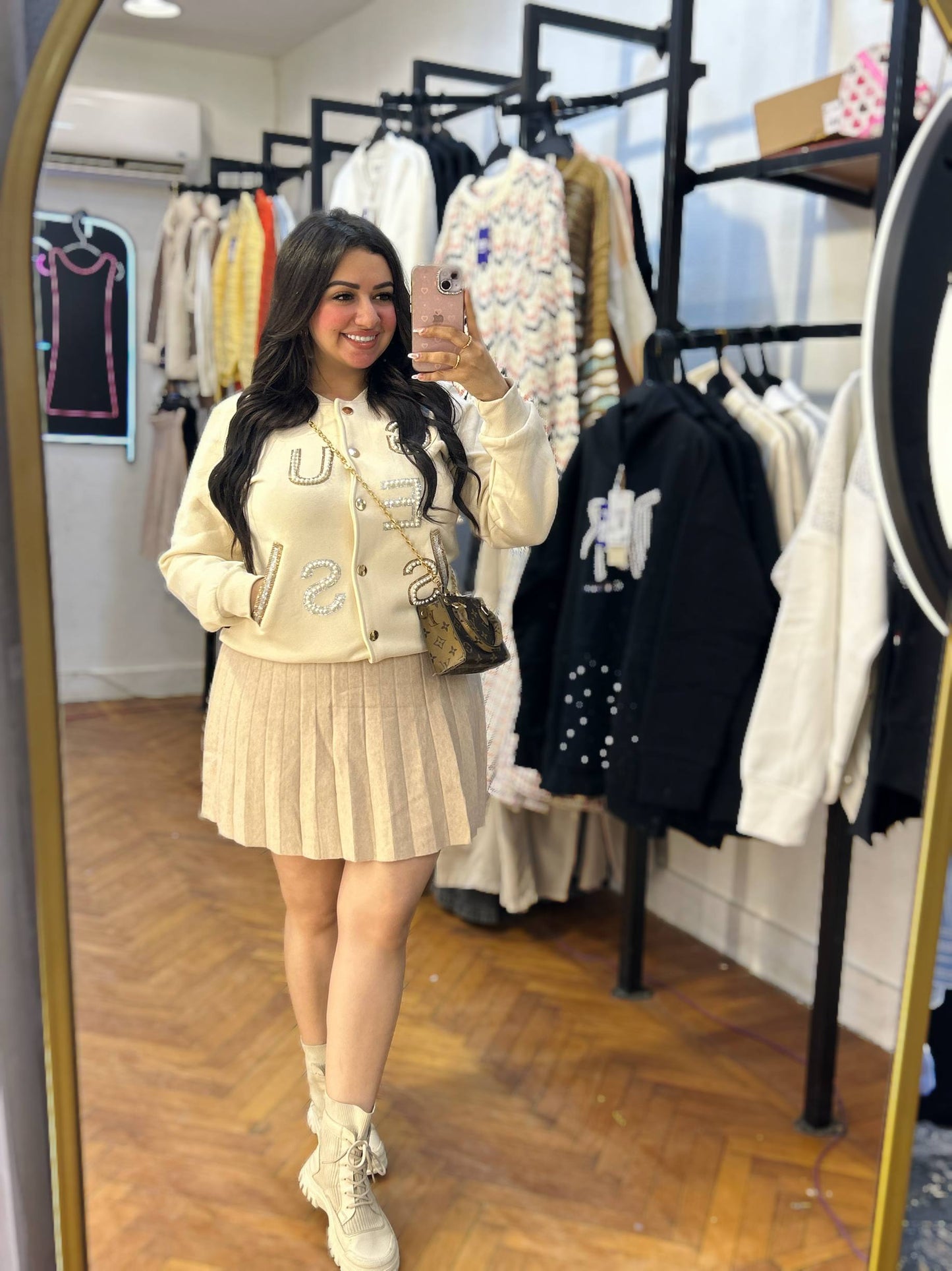 Embellished Letter Knit Jacket