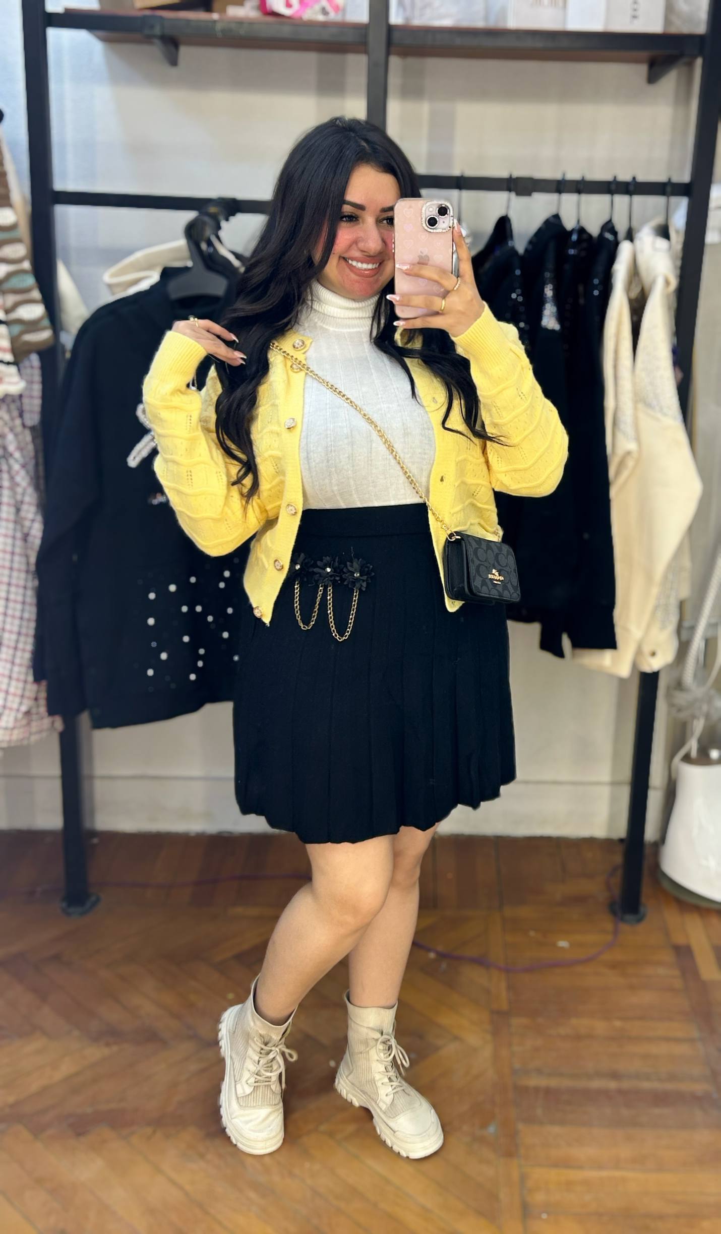 Textured Knit Sweater with Button Detail