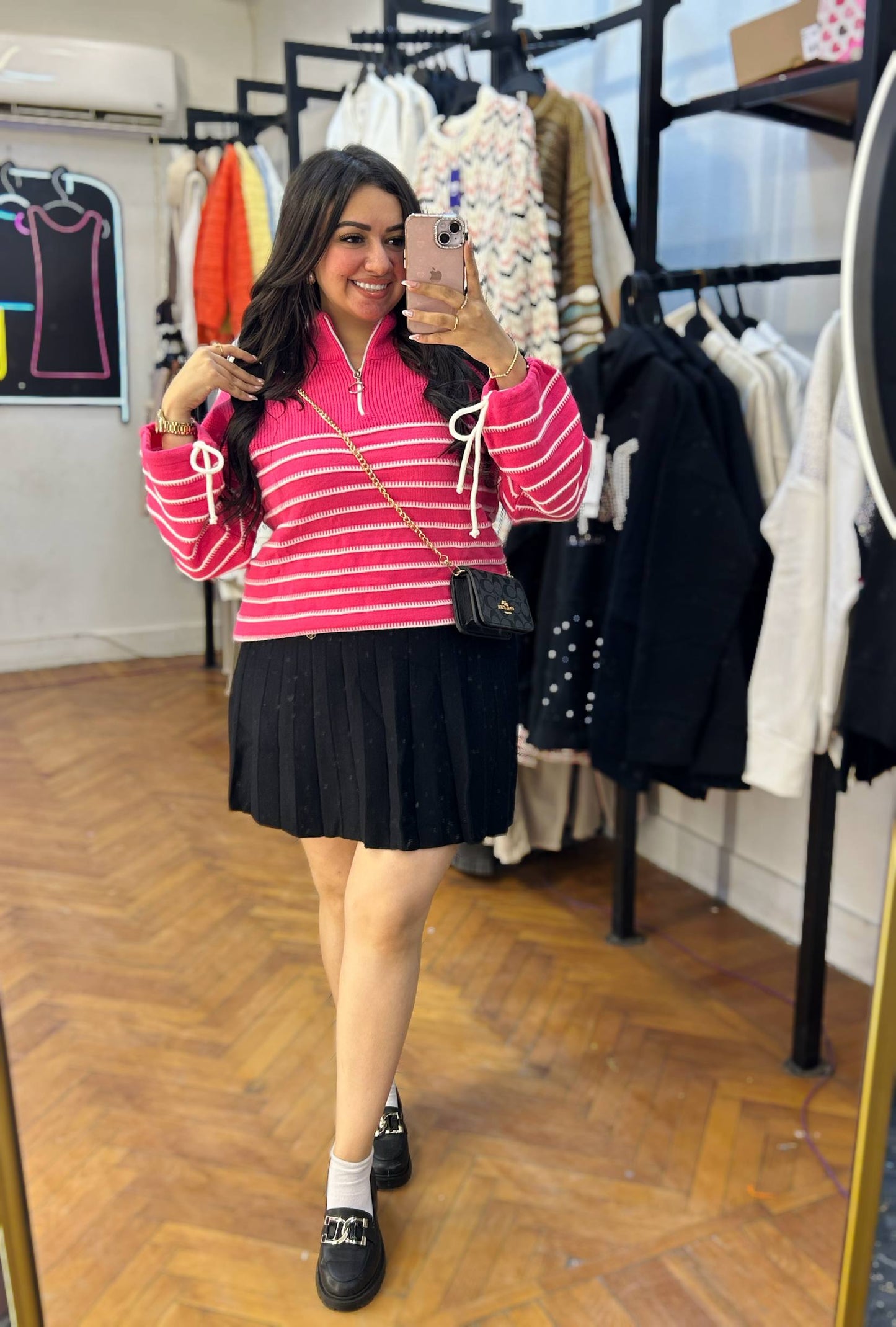 Striped Pullover with Sleeve Ribbon Details
