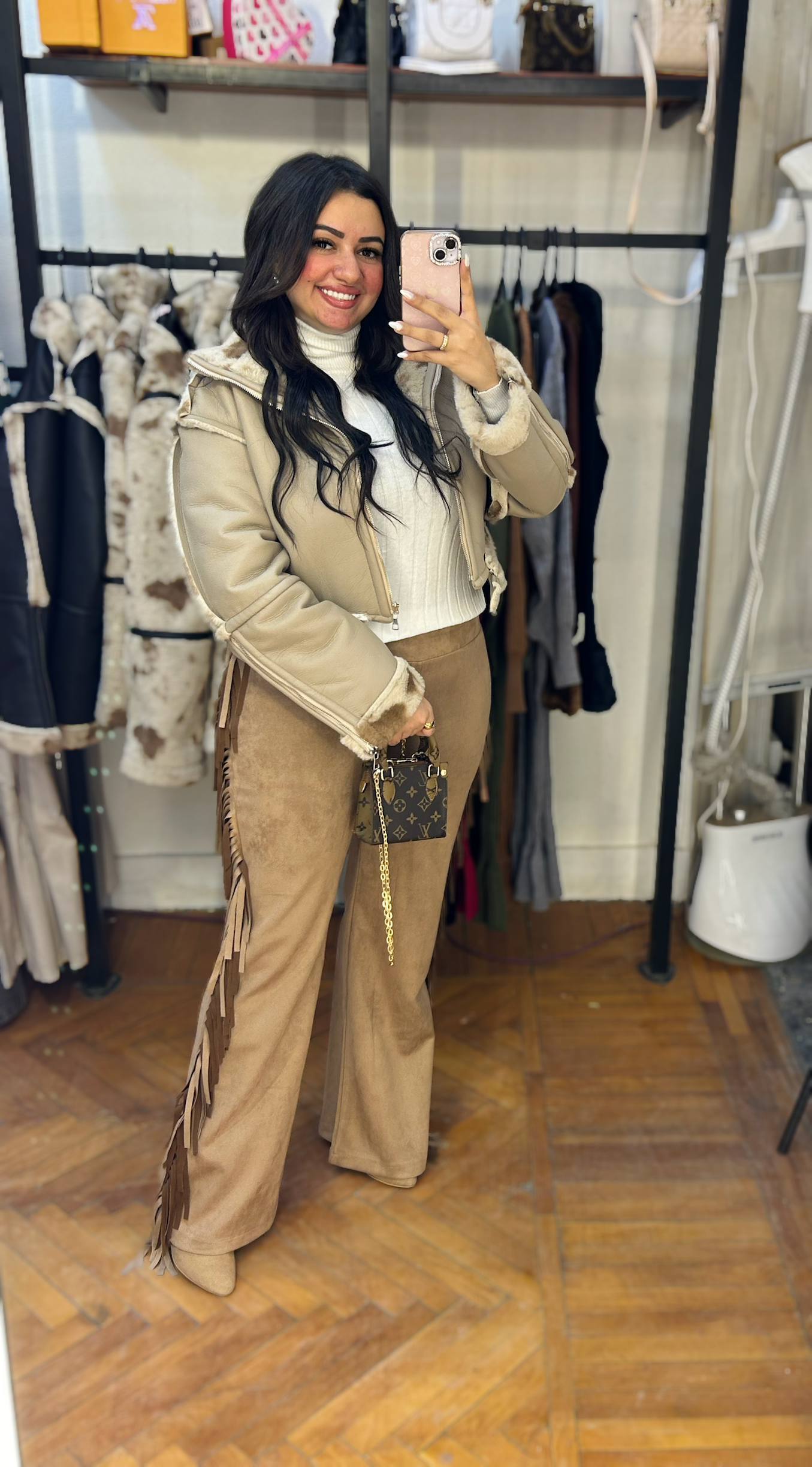 Reversible Jacket with Faux Leather and Fur Sides