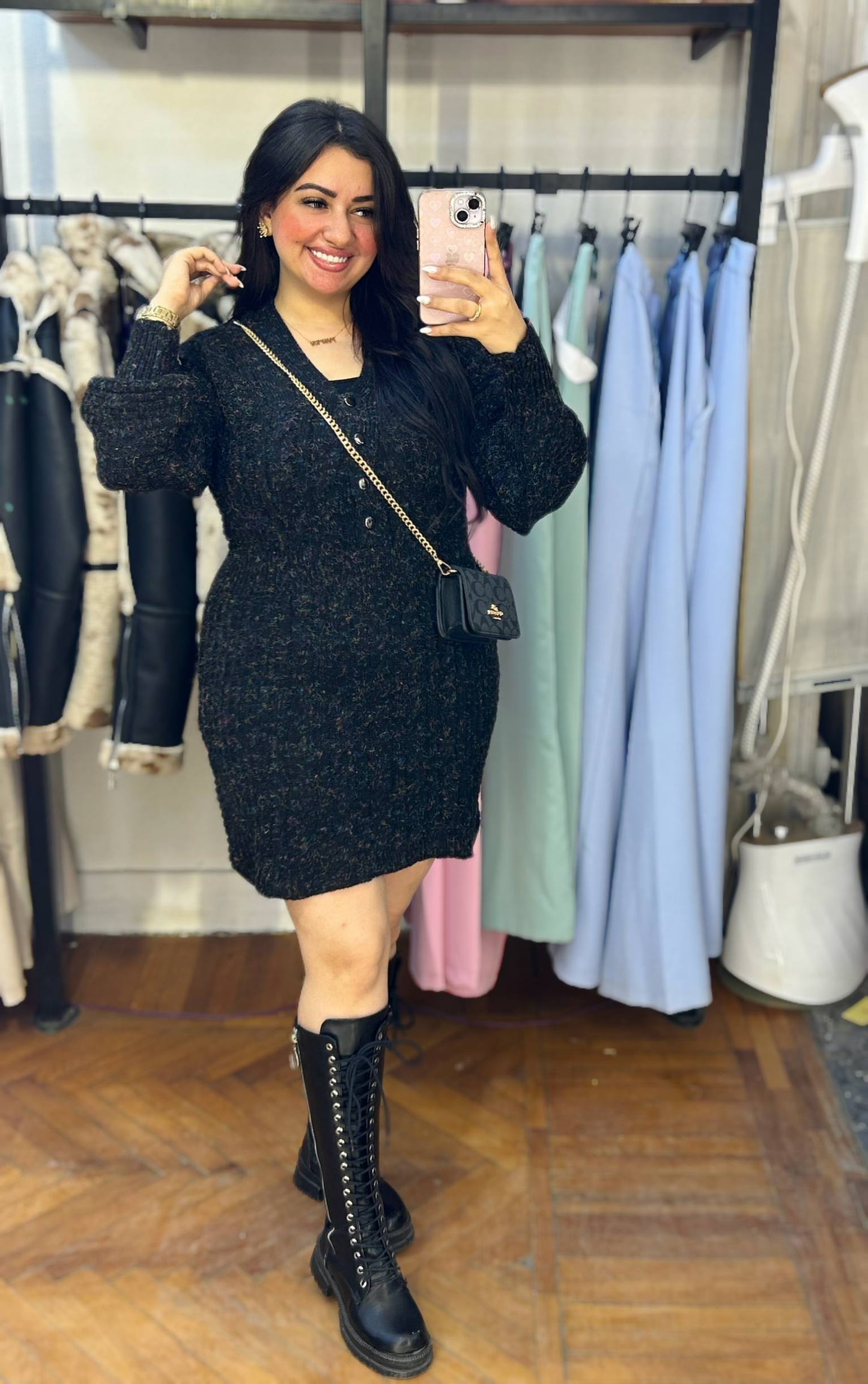 Cable Knit Short Dress