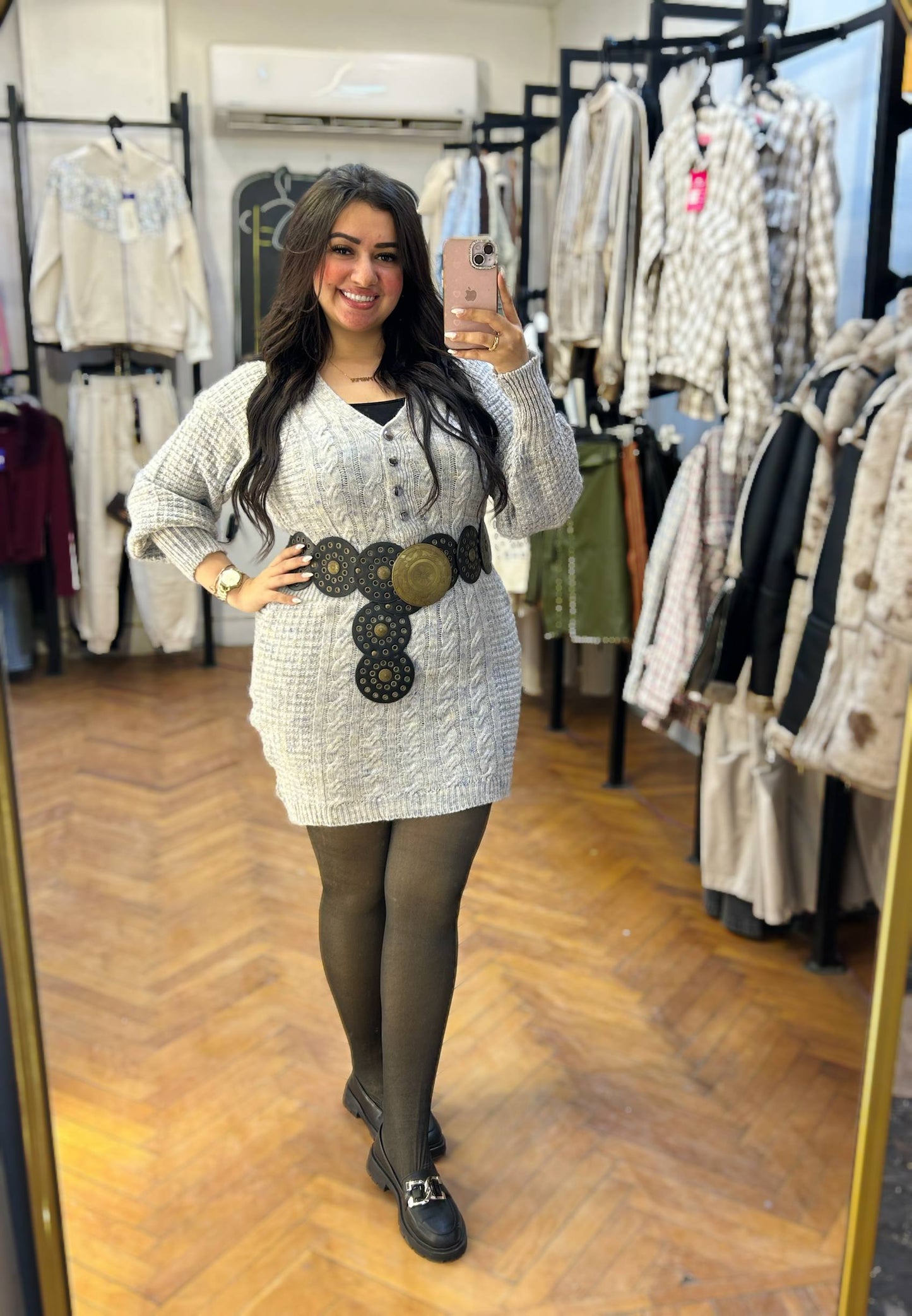 Cable Knit Short Dress