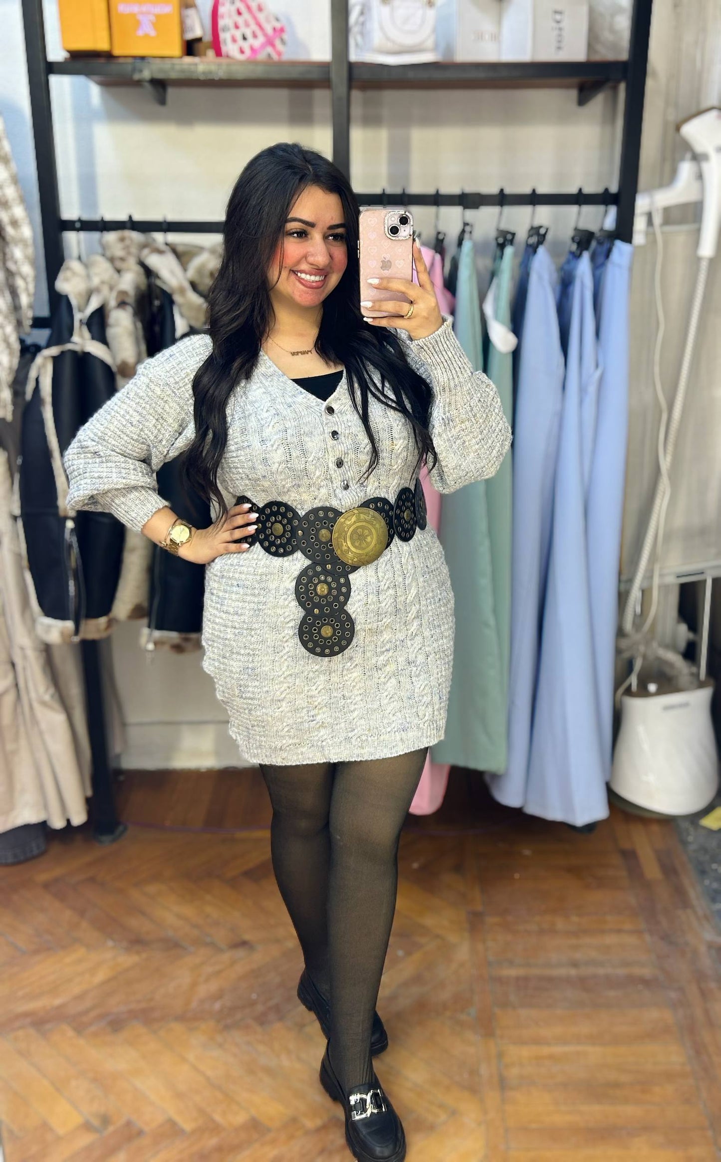 Cable Knit Short Dress