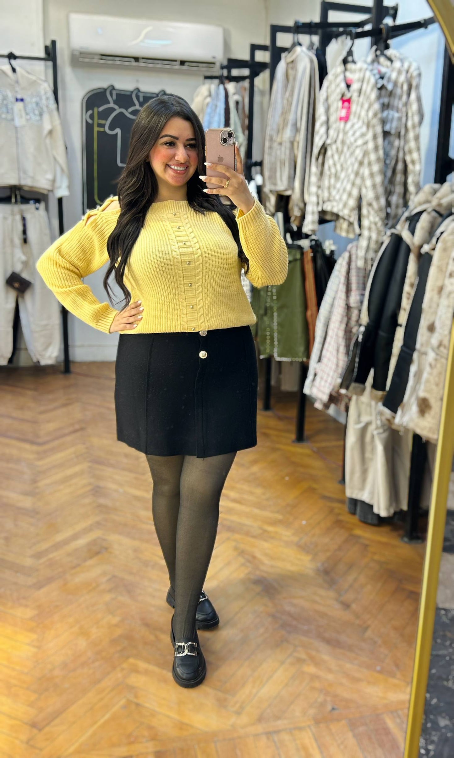 Pearl-Detail Sleeve Sweater