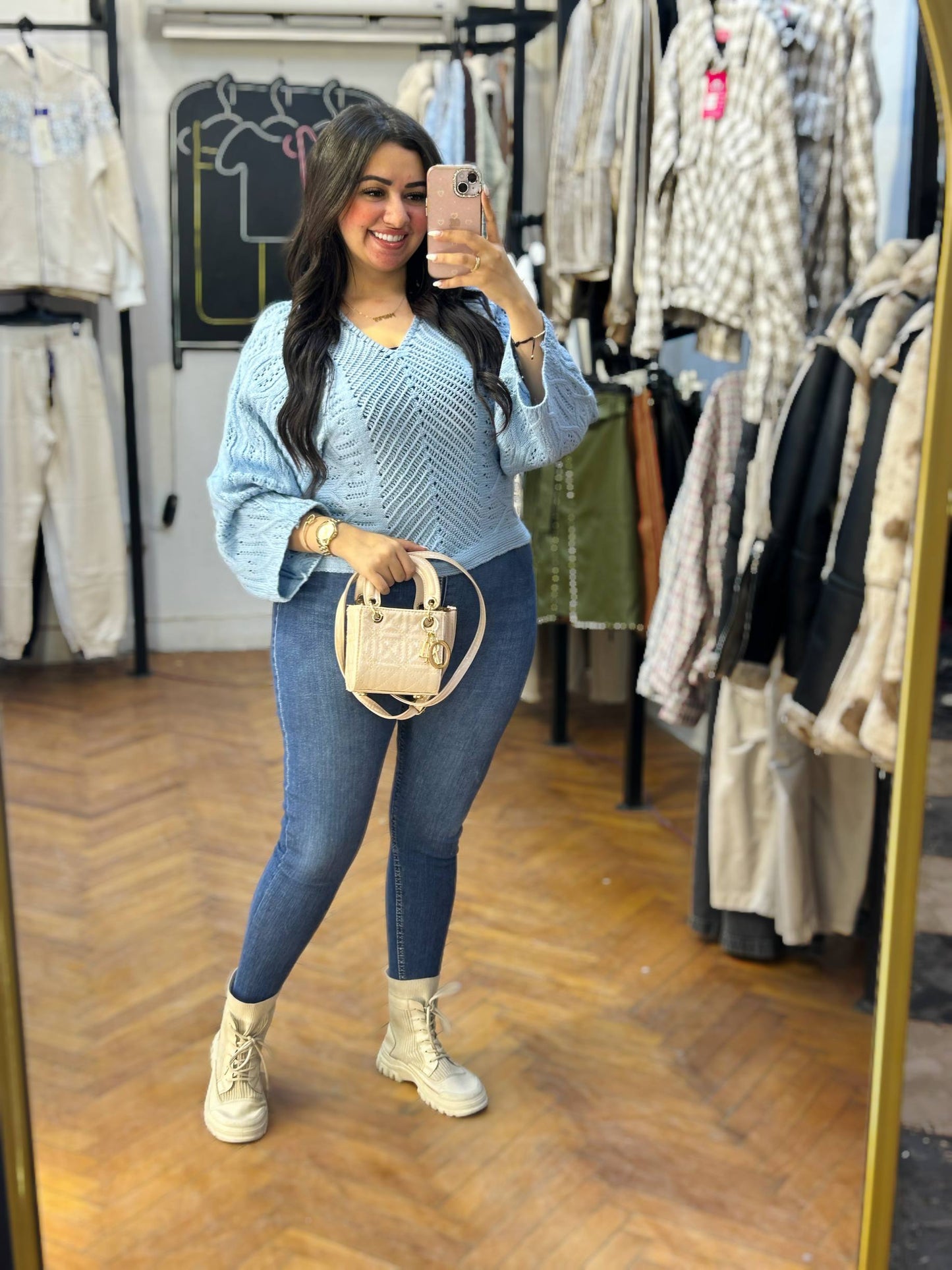 Knitted V-Neck Sweater