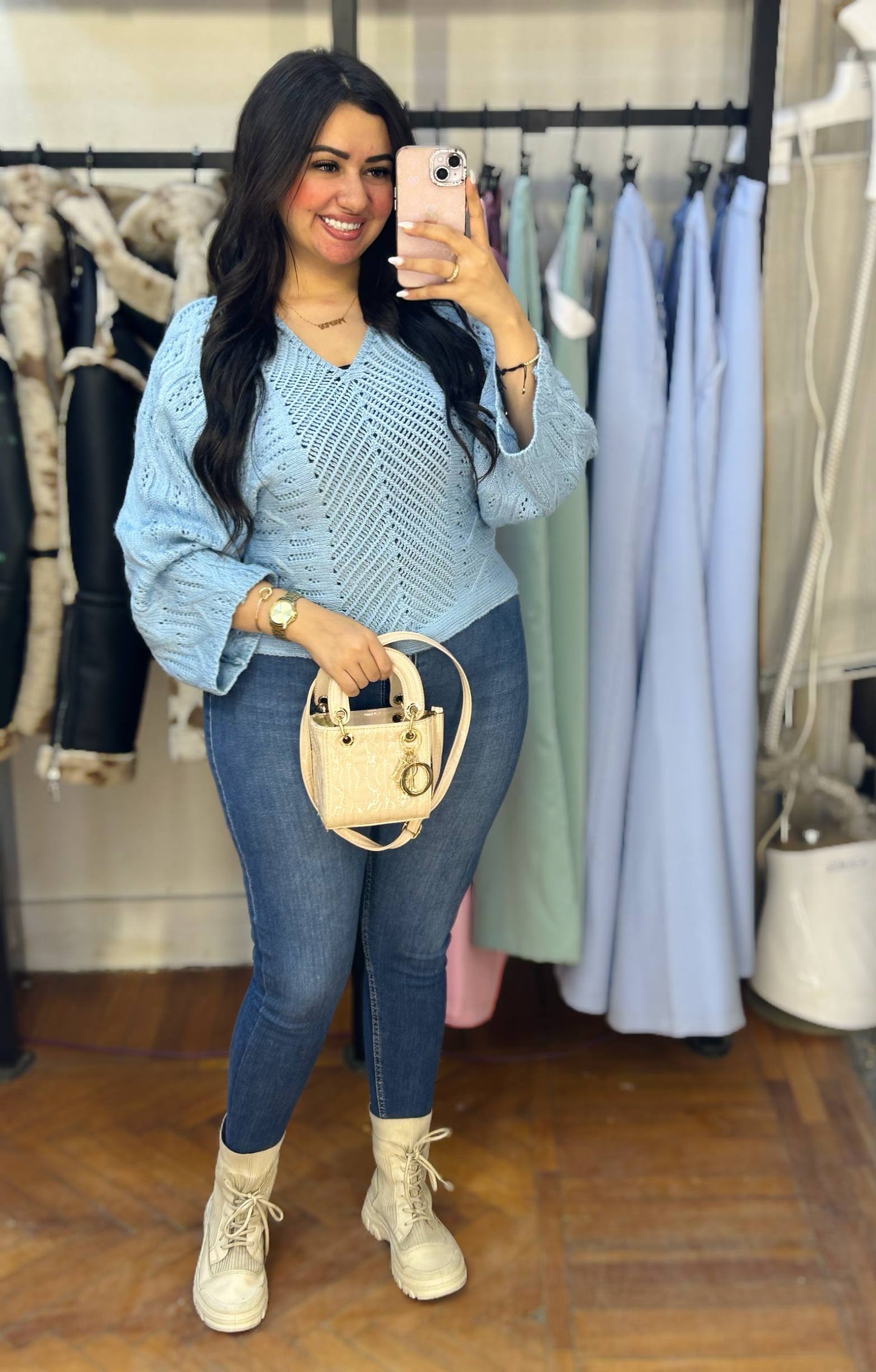 Knitted V-Neck Sweater