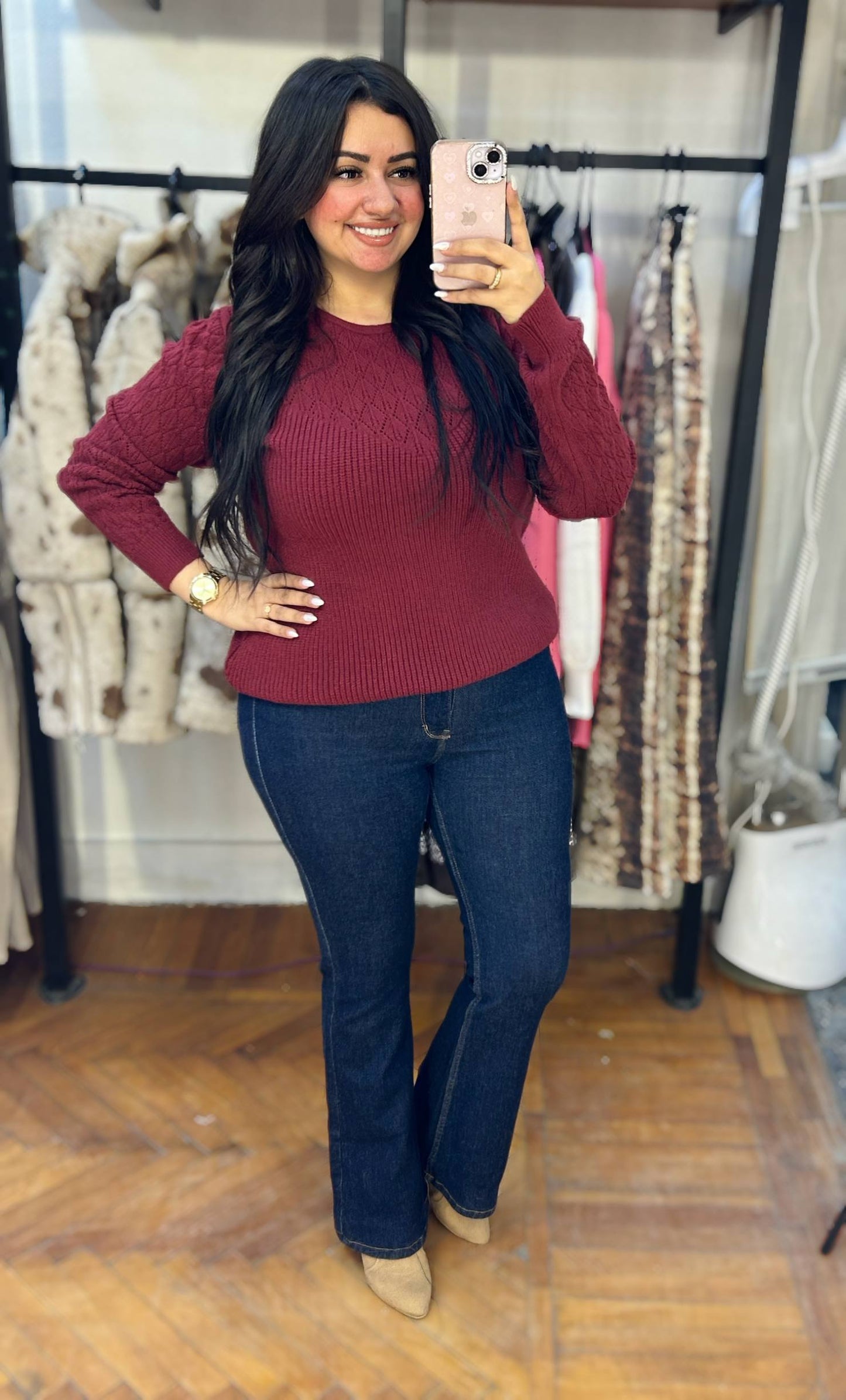 Textured Knit Sweater