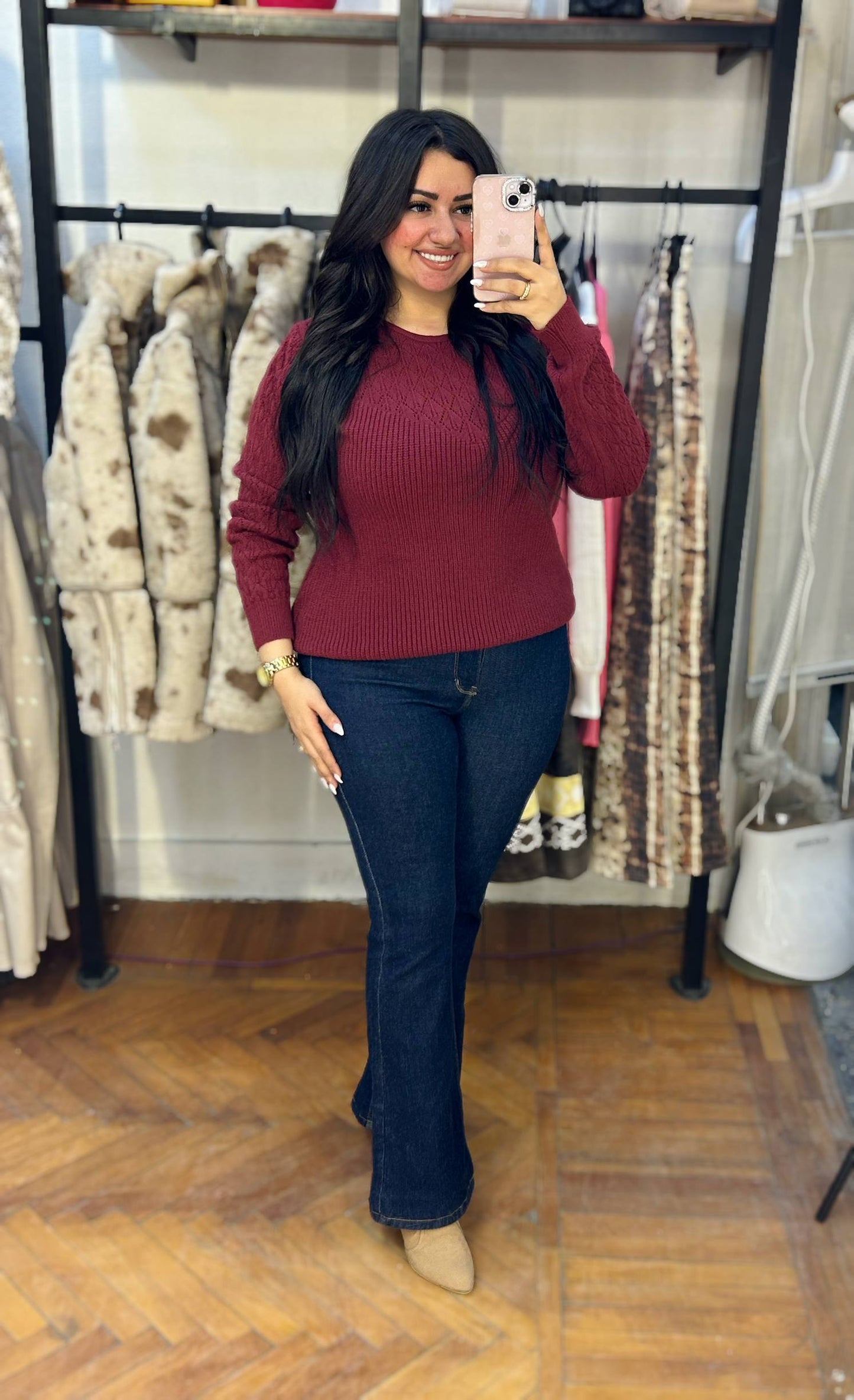 Textured Knit Sweater