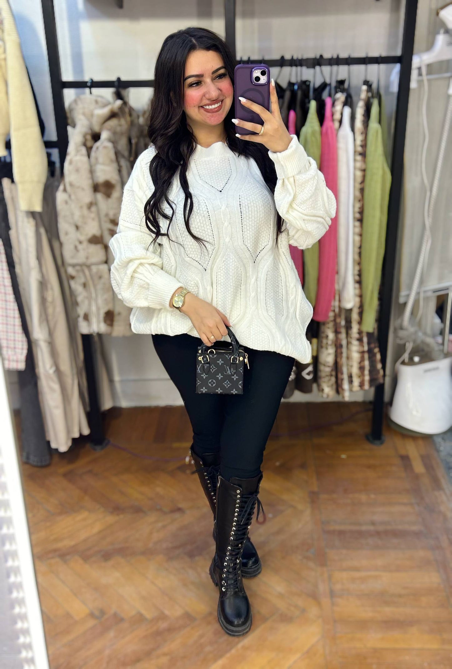 Oversized Cable-Knit Sweater