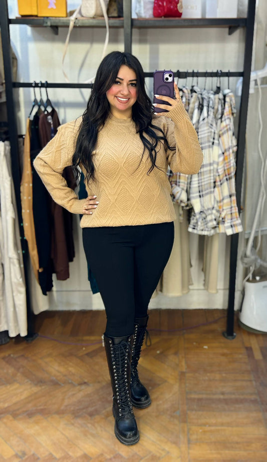 Stylish Patterned Knitted Sweater