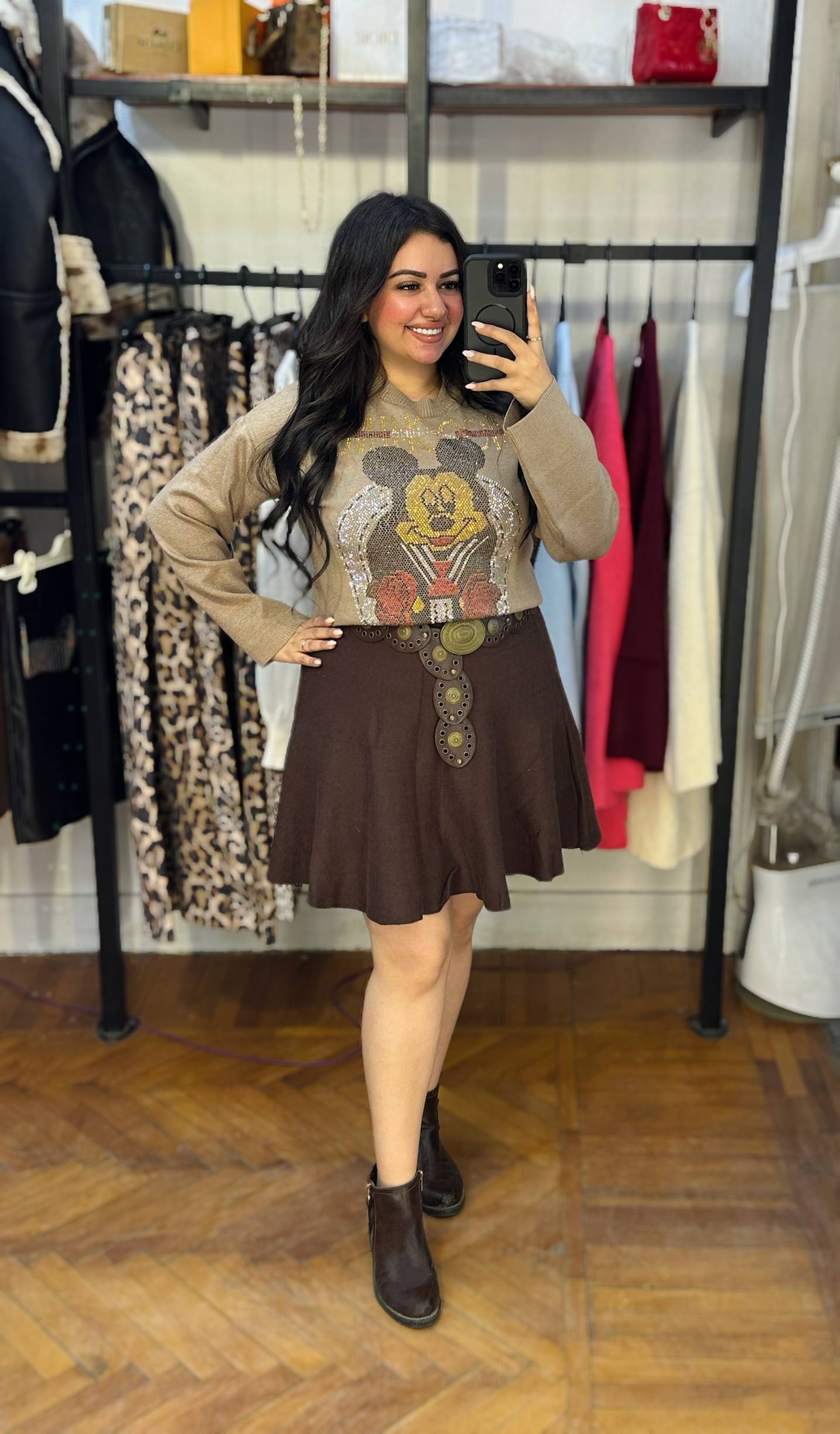 Flared Knit Skirt