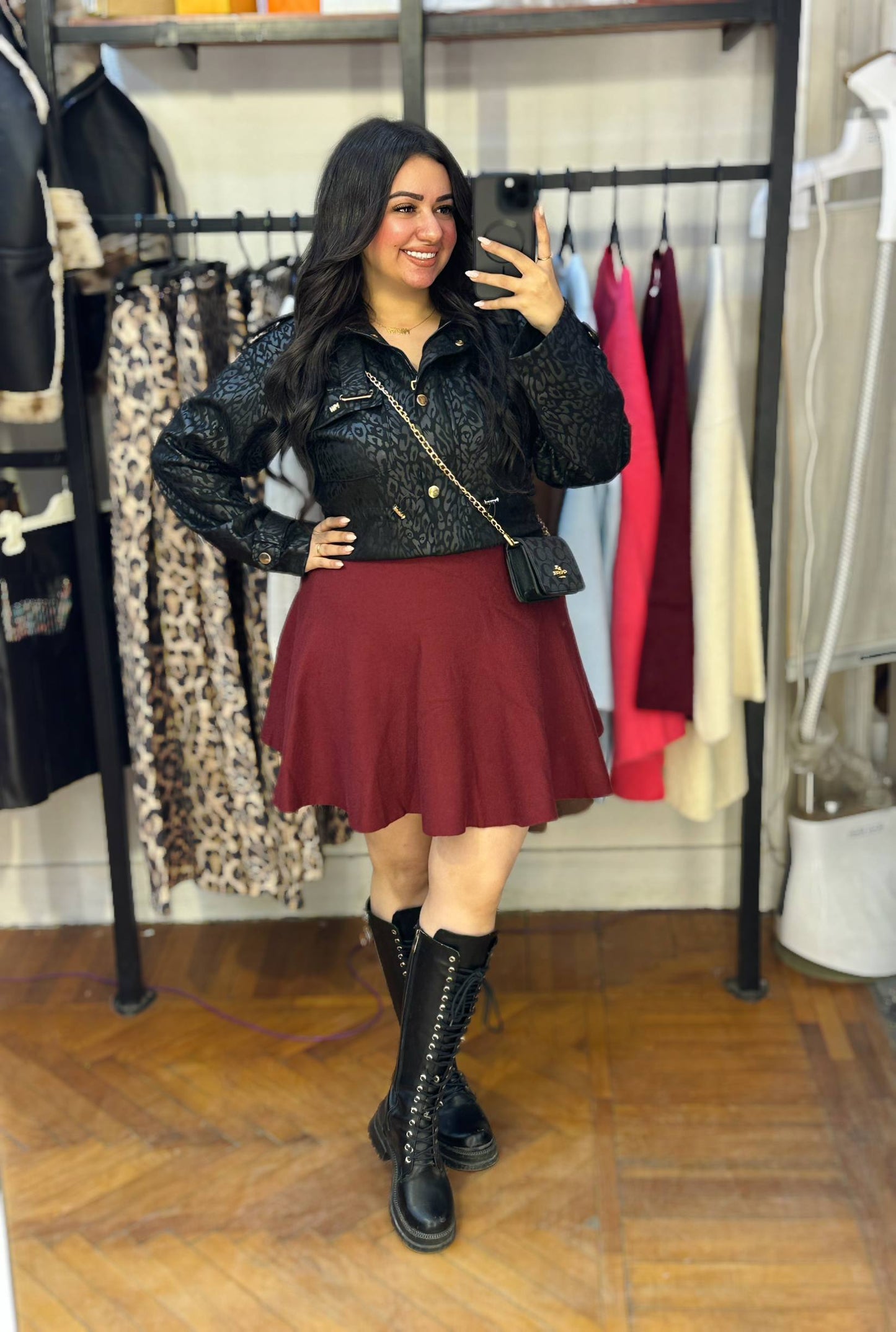 Flared Knit Skirt