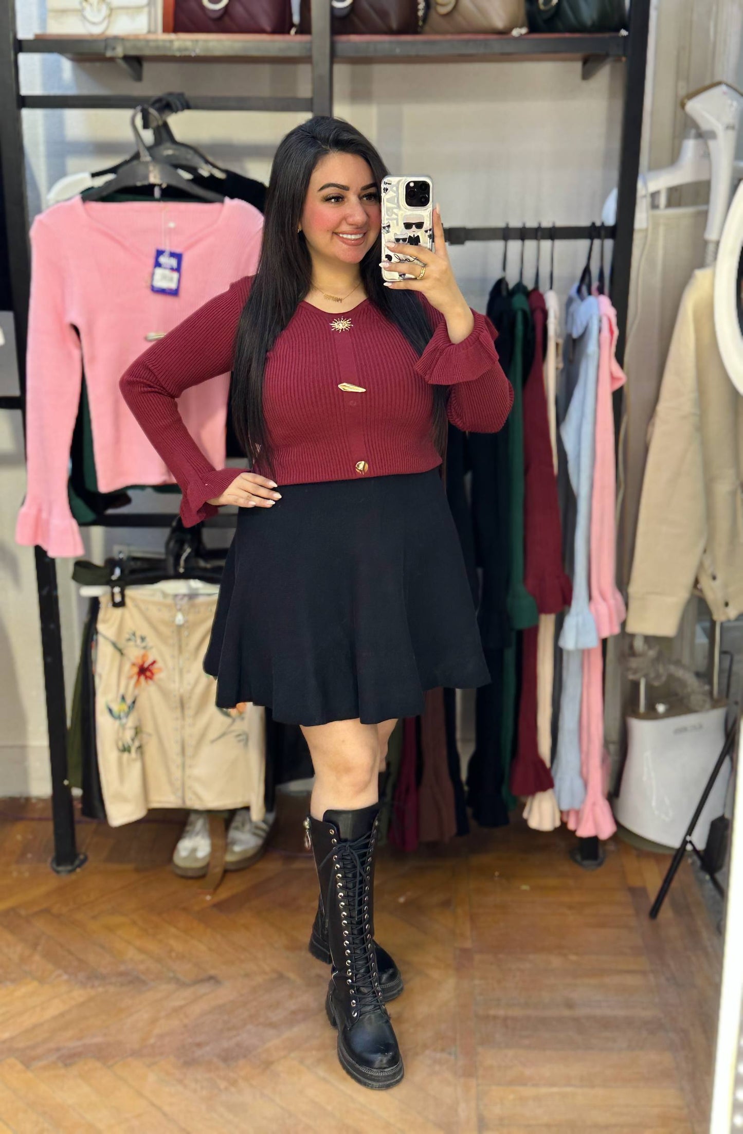 Elegant V-Neck Ribbed Knit Top
