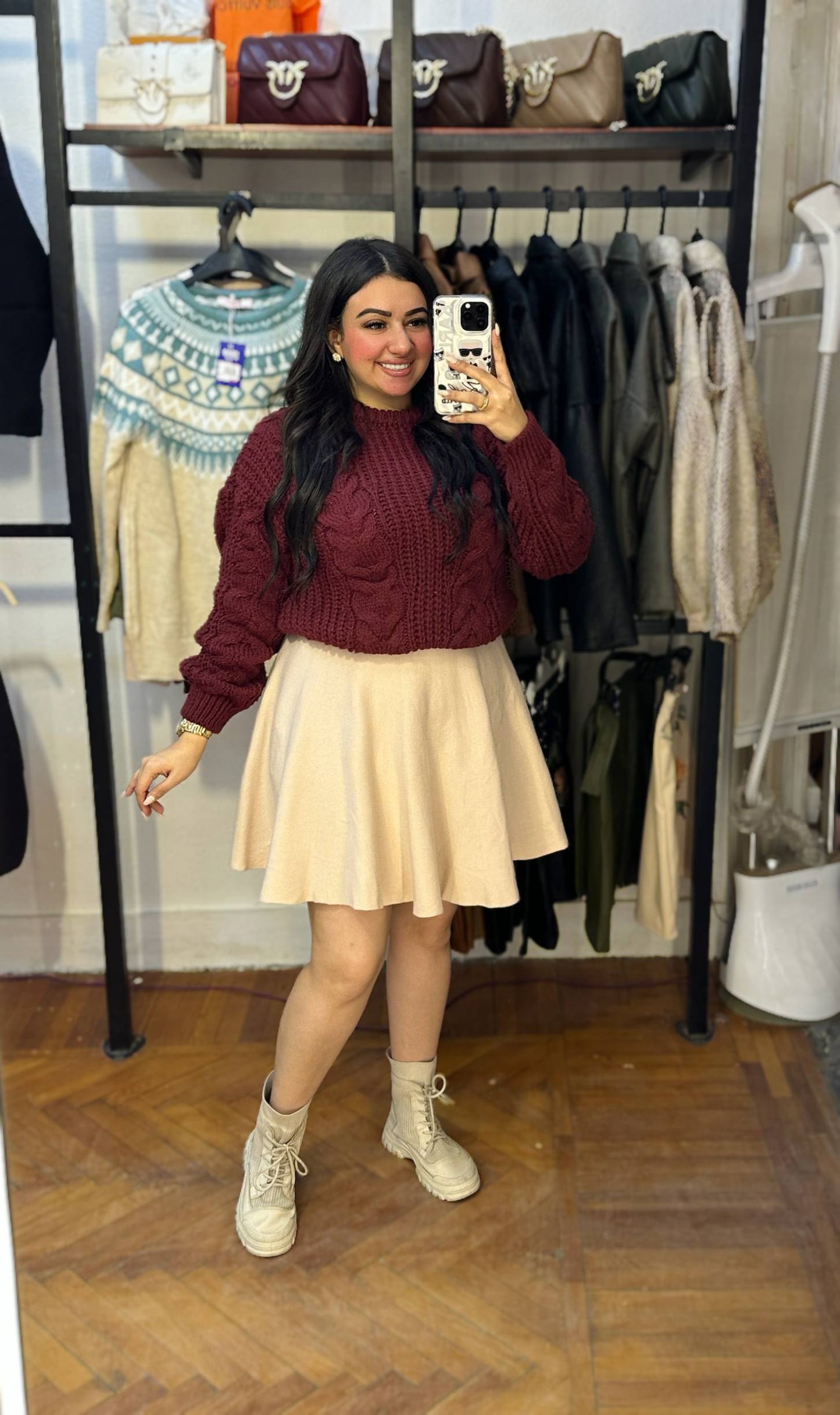 Cable Knit Cropped Sweater