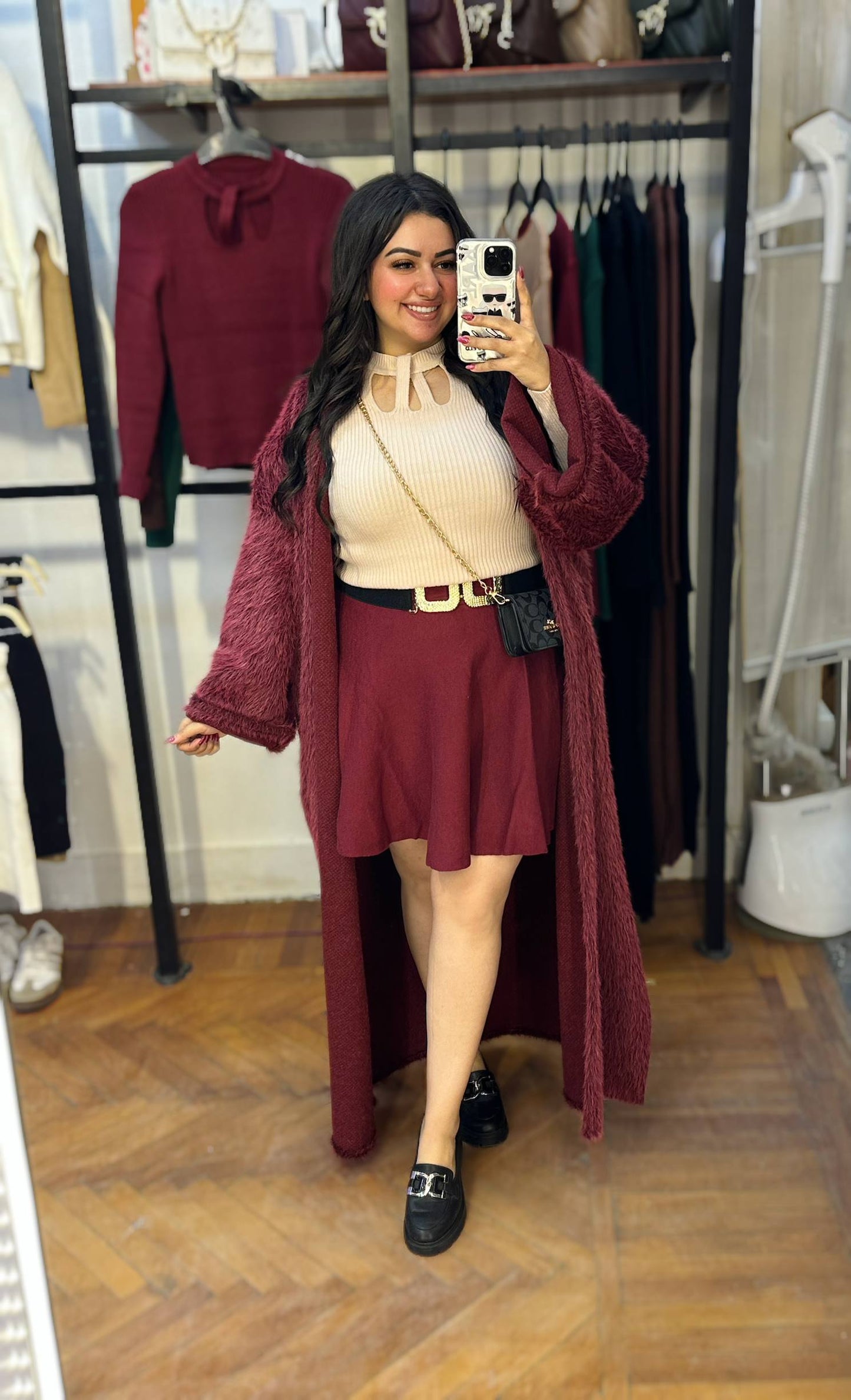 Long Oversized Faux Fur Cardigan