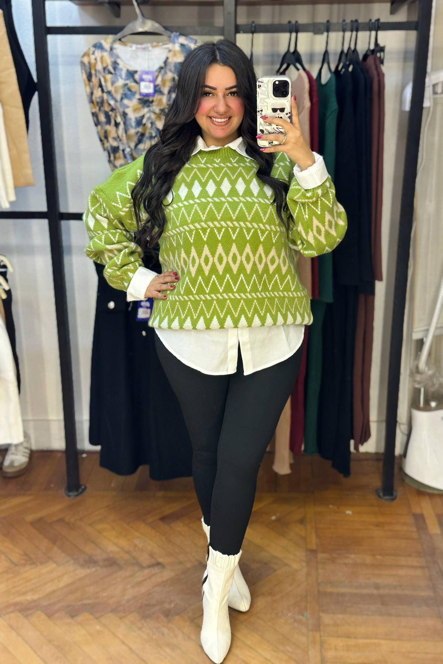 Patterned Knit Pullover
