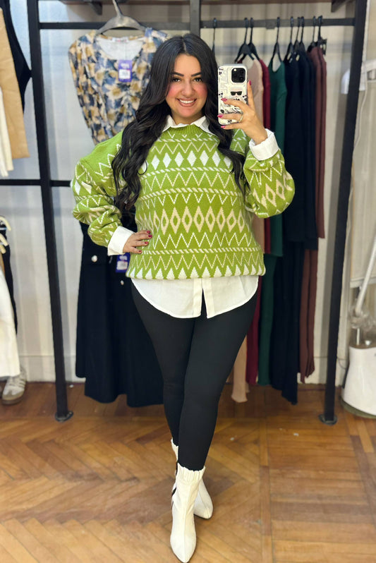 Patterned Knit Pullover