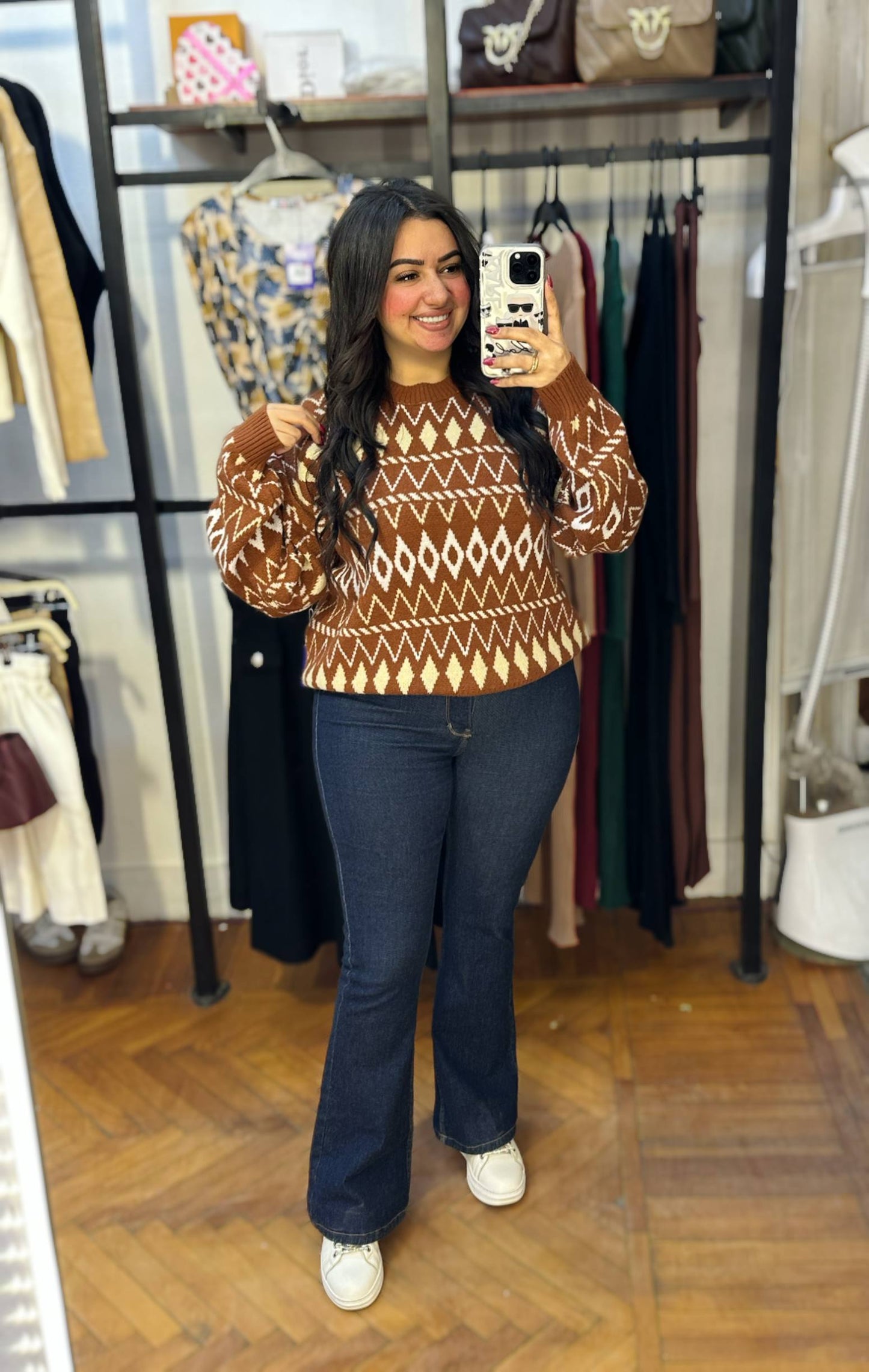 Patterned Knit Pullover