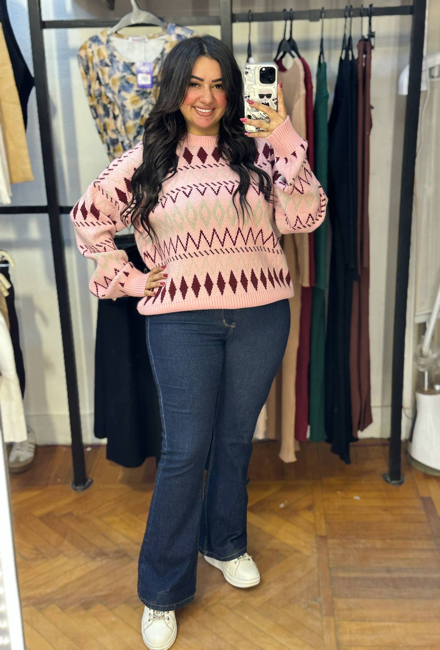 Patterned Knit Pullover