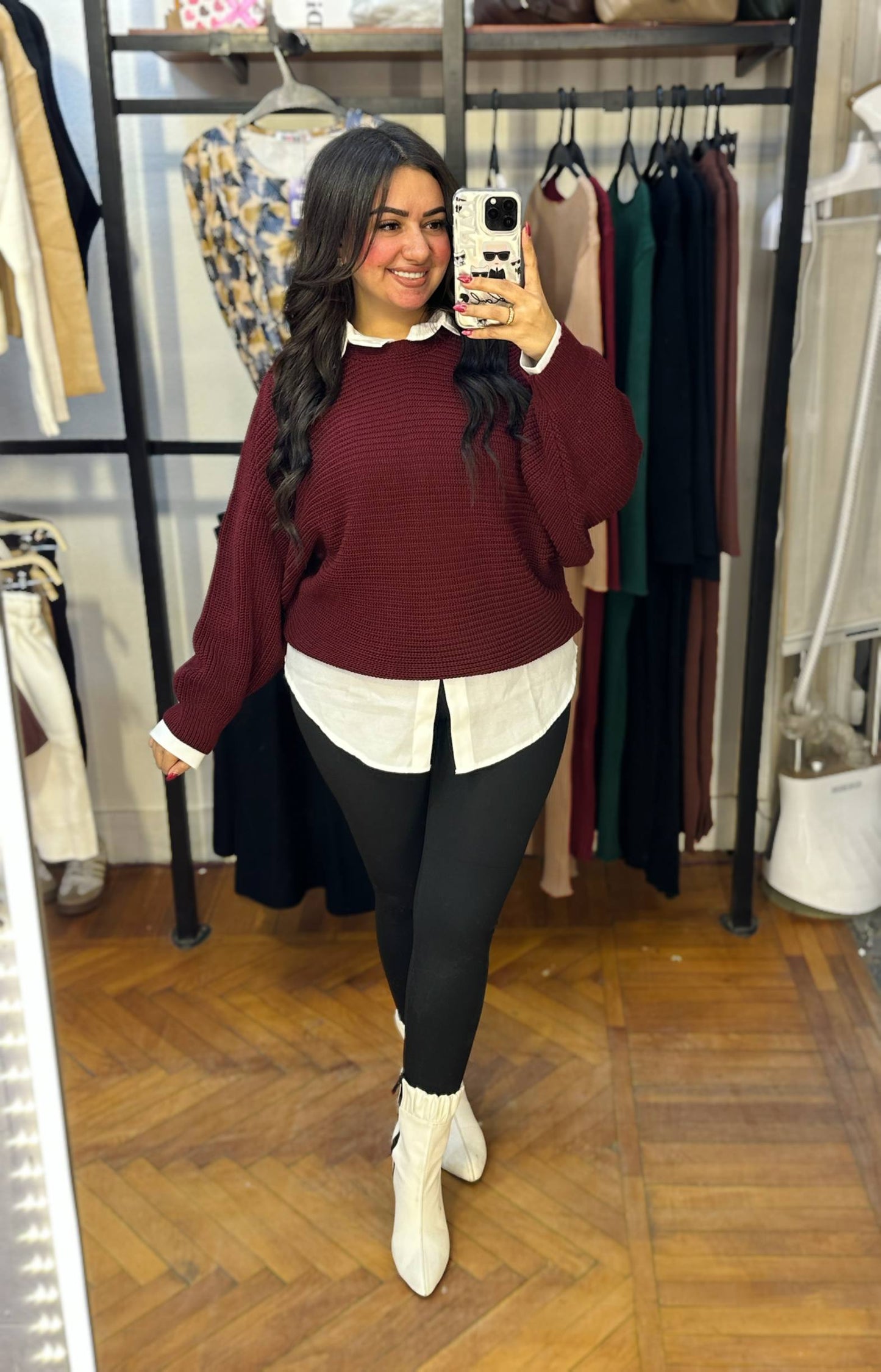 Relaxed Fit Ribbed Knit Sweater