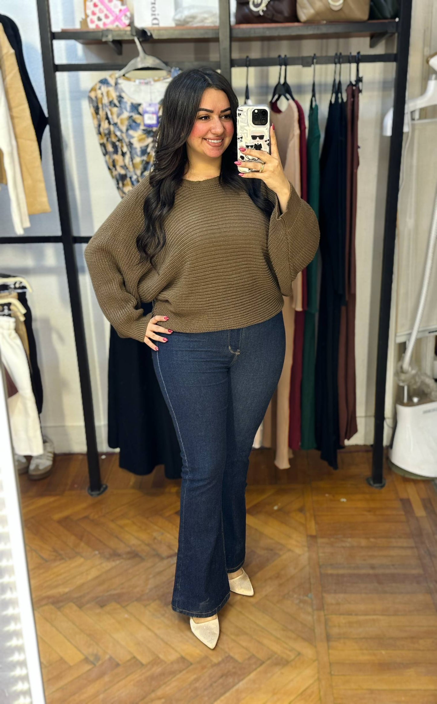 Relaxed Fit Ribbed Knit Sweater