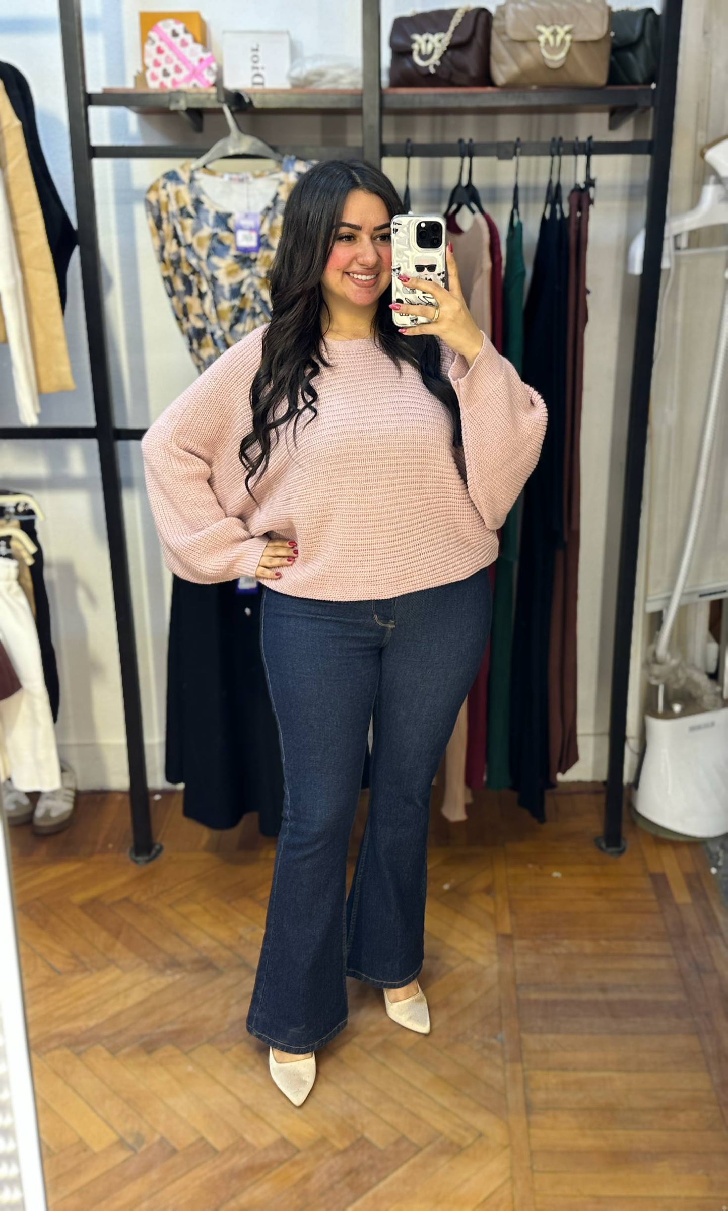 Relaxed Fit Ribbed Knit Sweater
