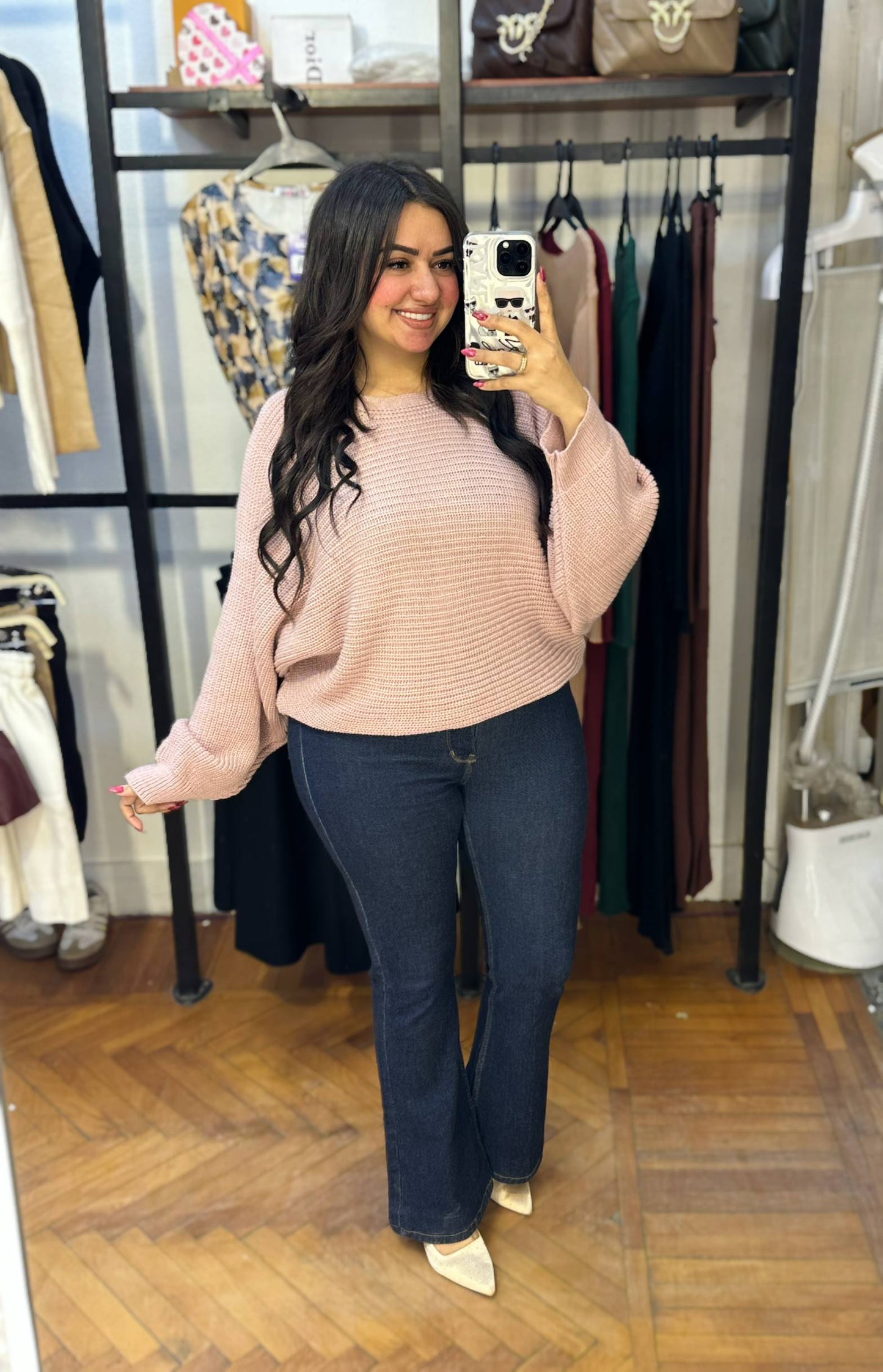 Relaxed Fit Ribbed Knit Sweater