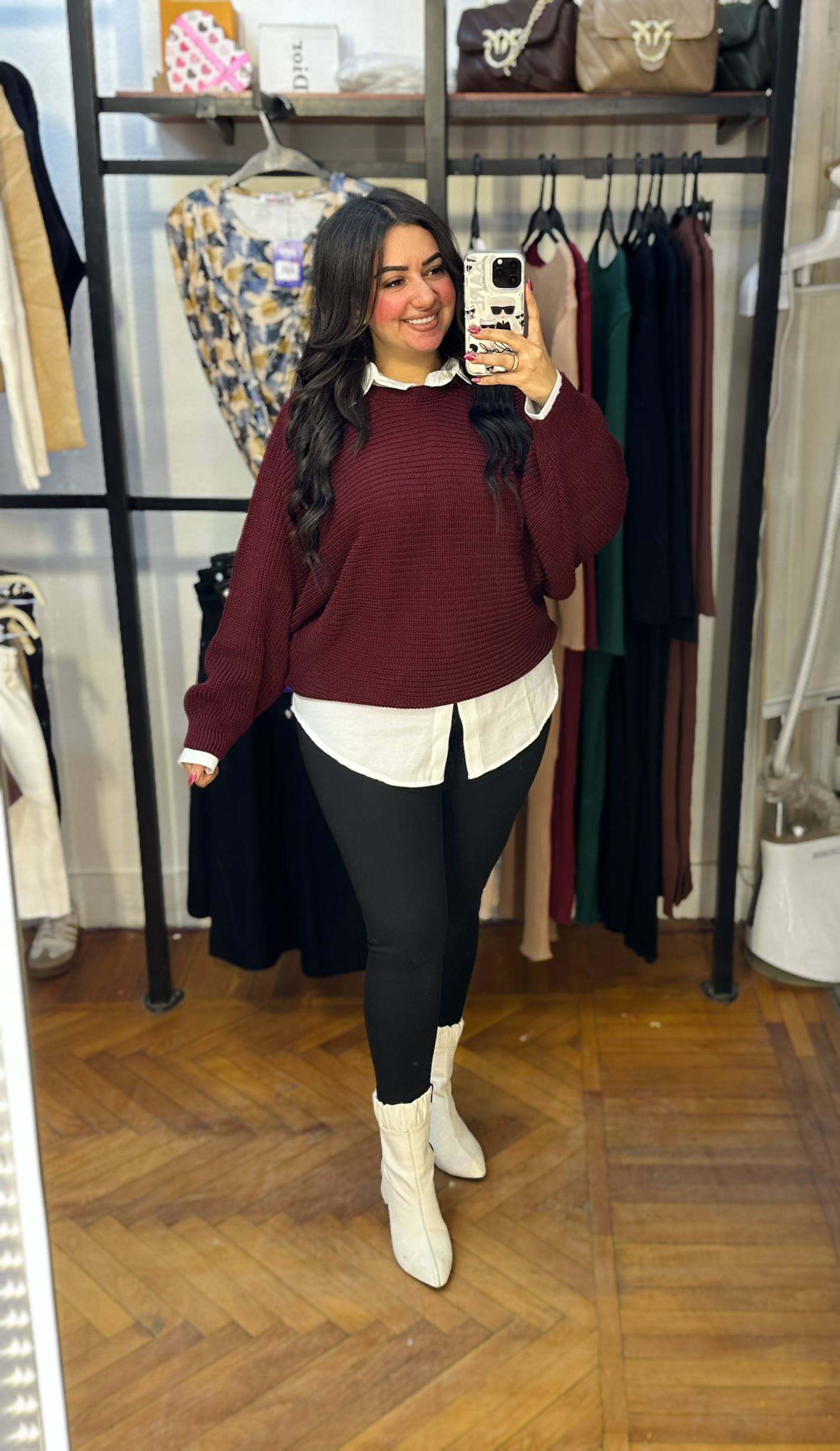 Relaxed Fit Ribbed Knit Sweater