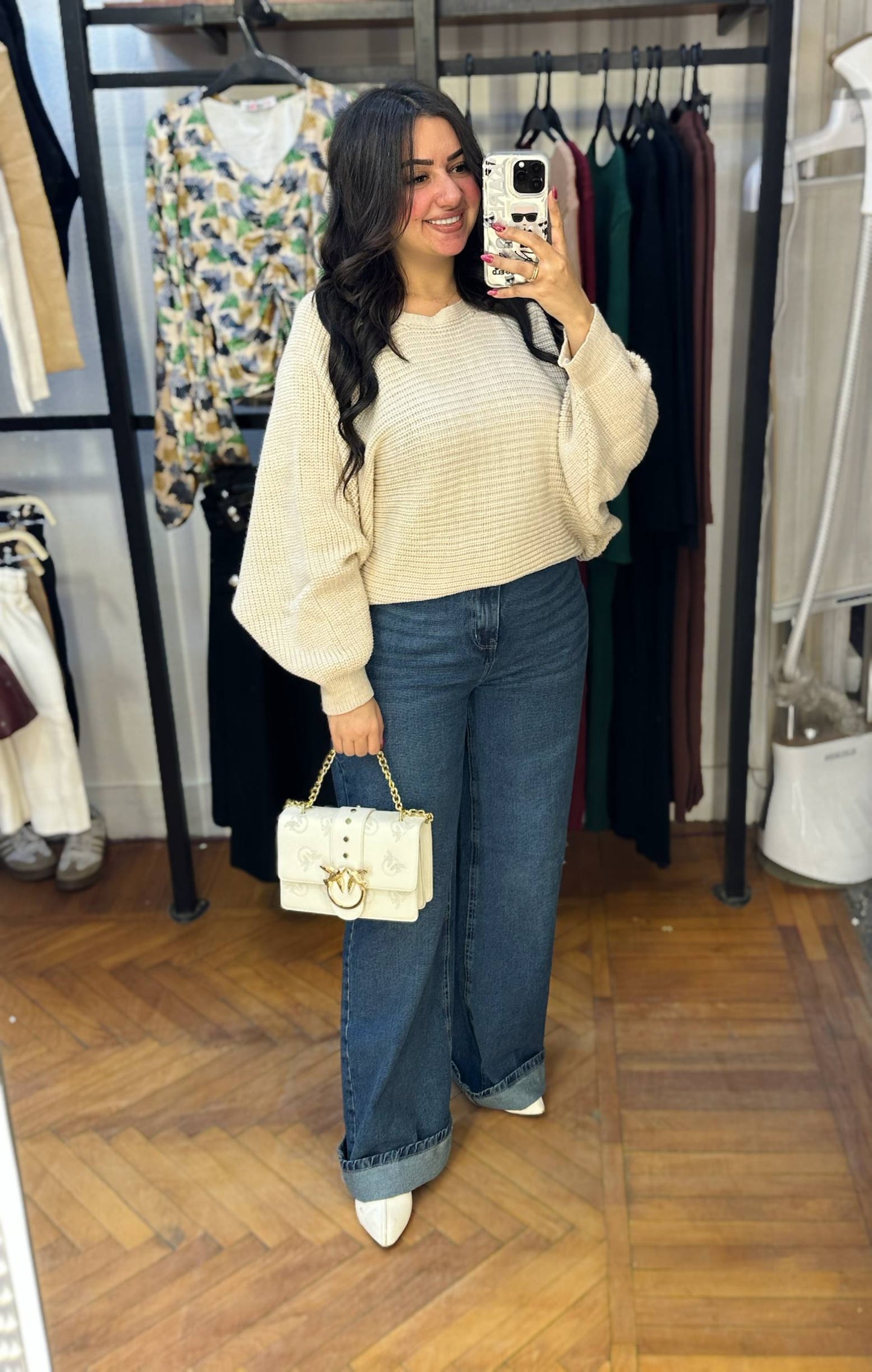 Relaxed Fit Ribbed Knit Sweater