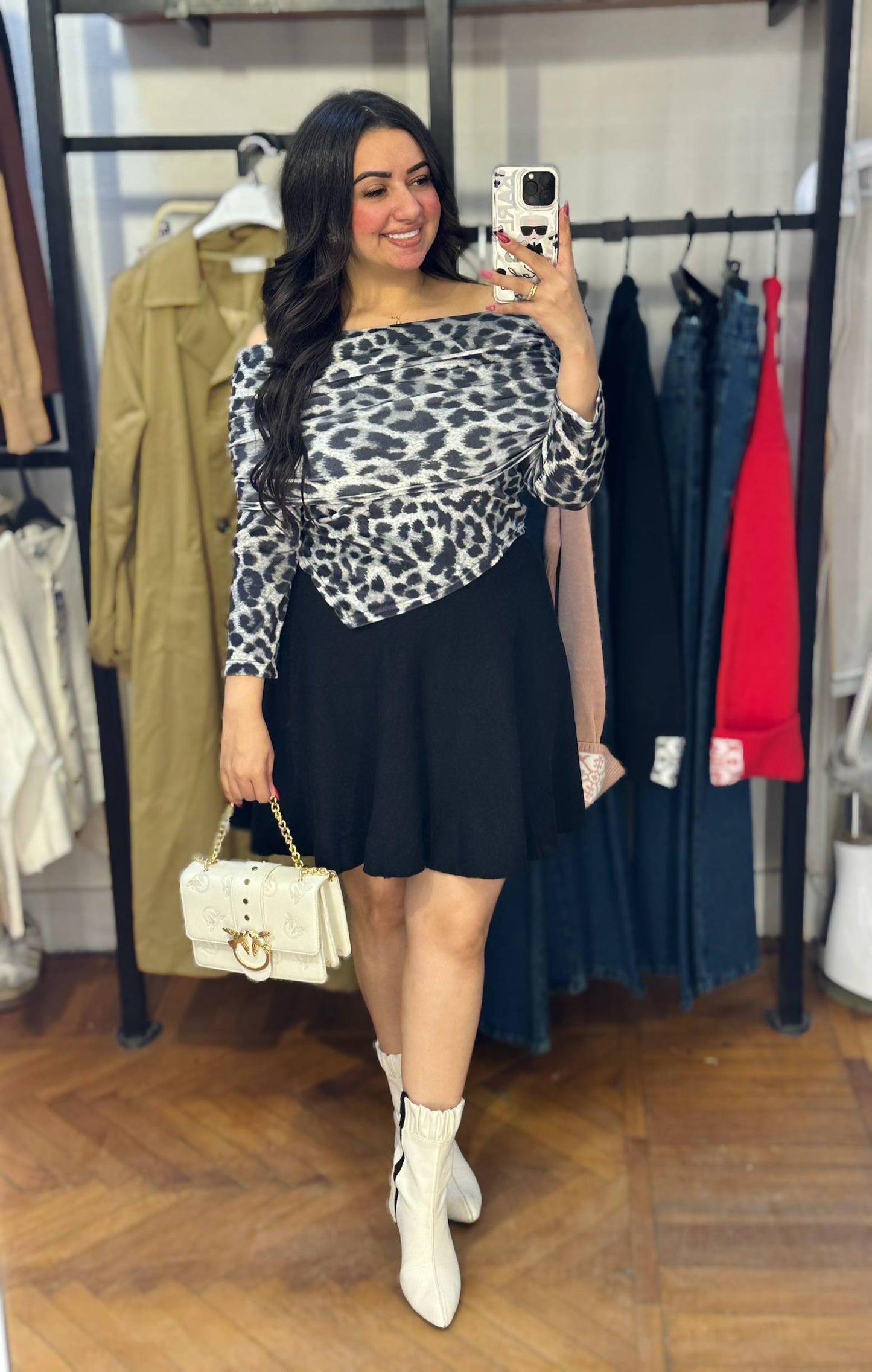 Tiger Print Shoulder Blouse