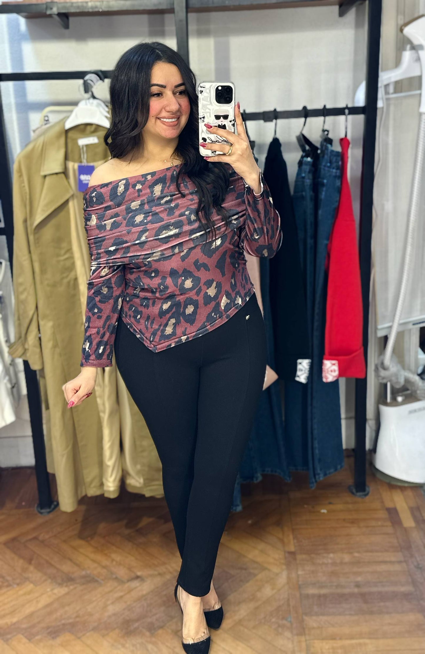 Tiger Print Shoulder Blouse