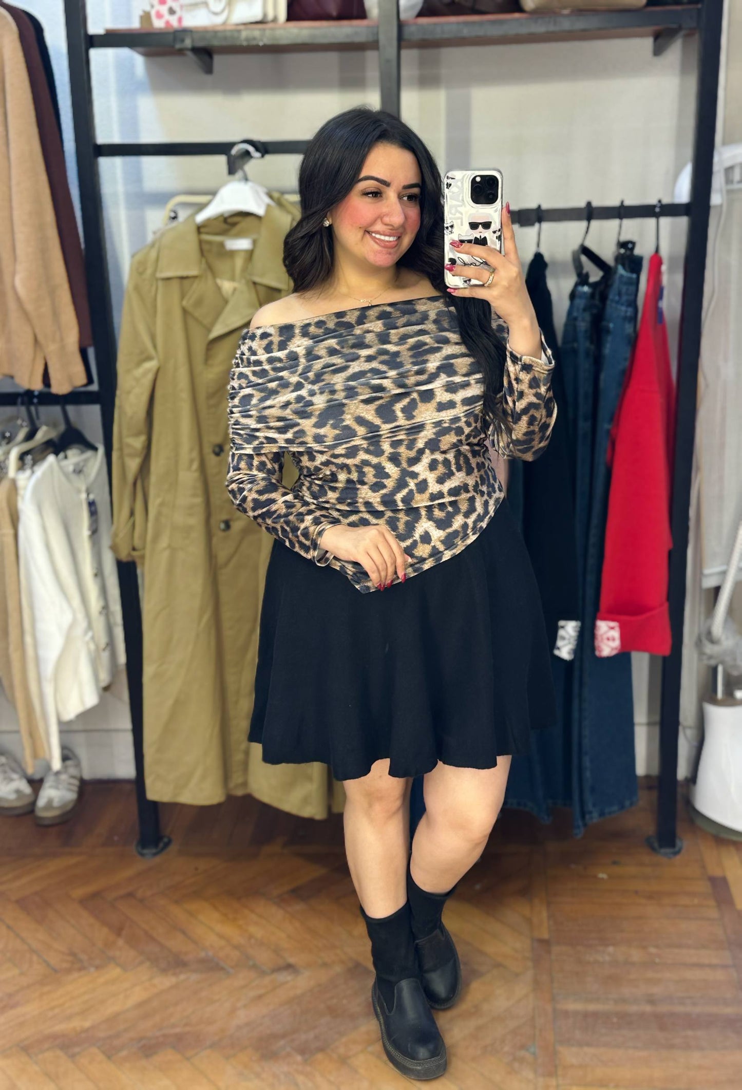 Tiger Print Shoulder Blouse