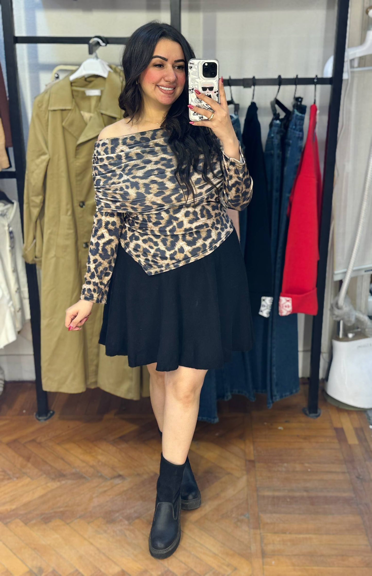 Tiger Print Shoulder Blouse