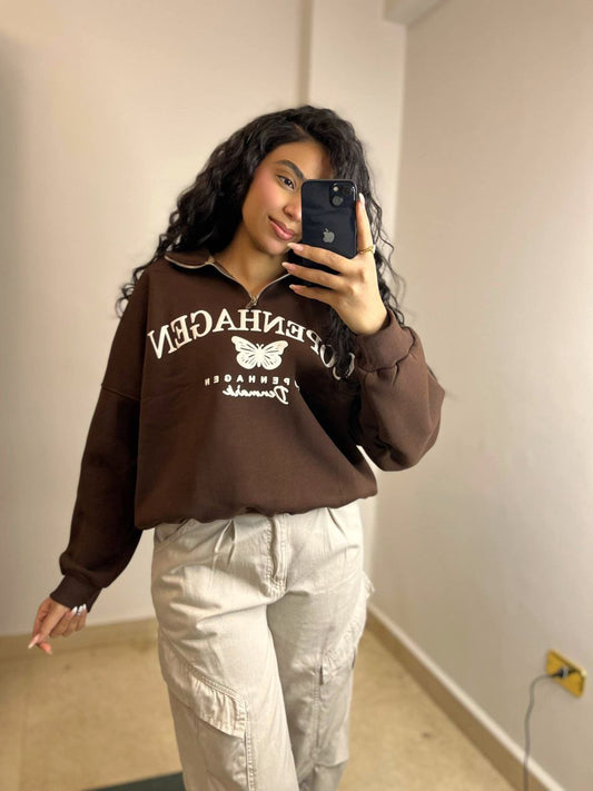 Half-Zip Melton Sweatshirt