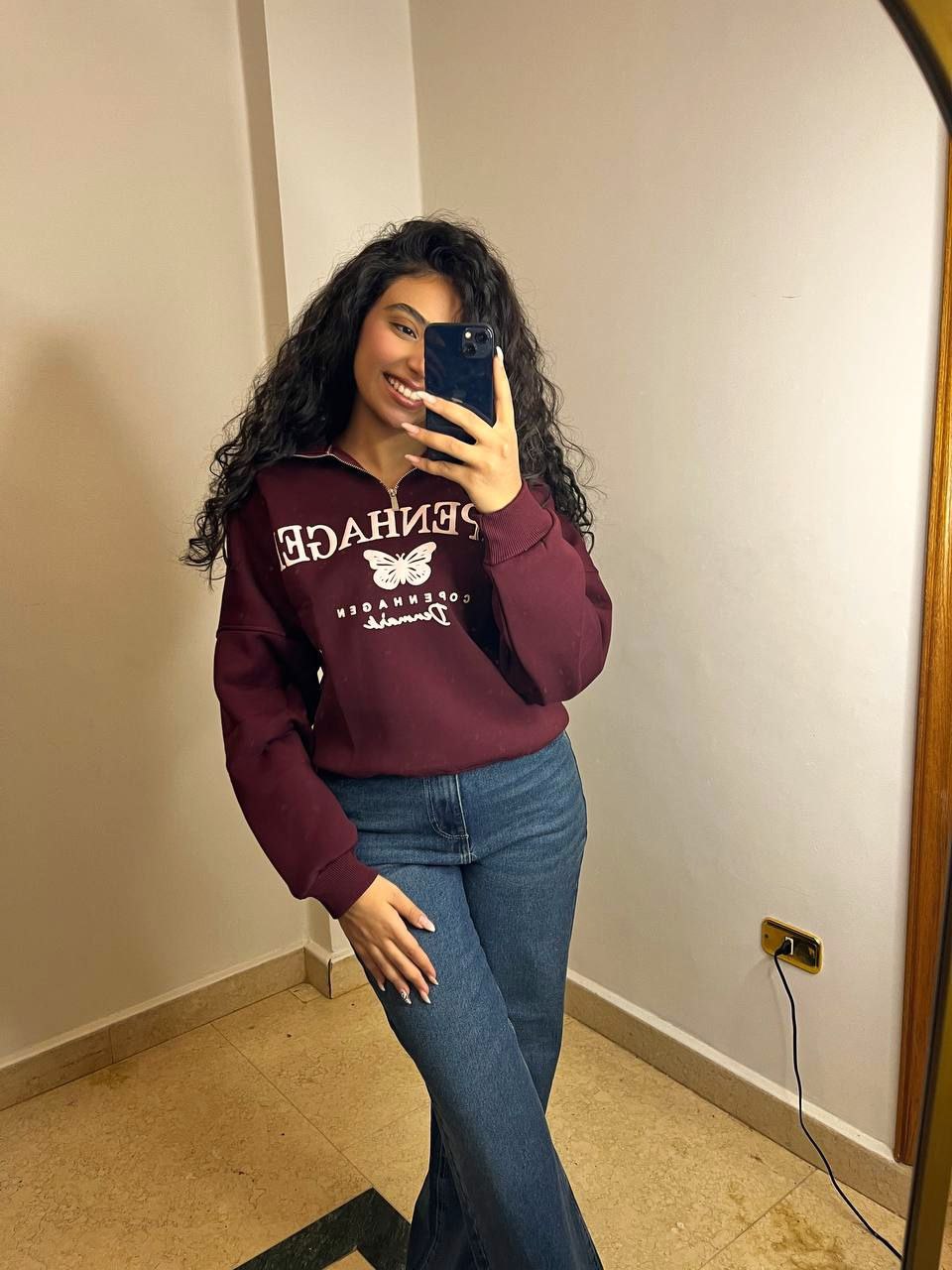 Half-Zip Melton Sweatshirt