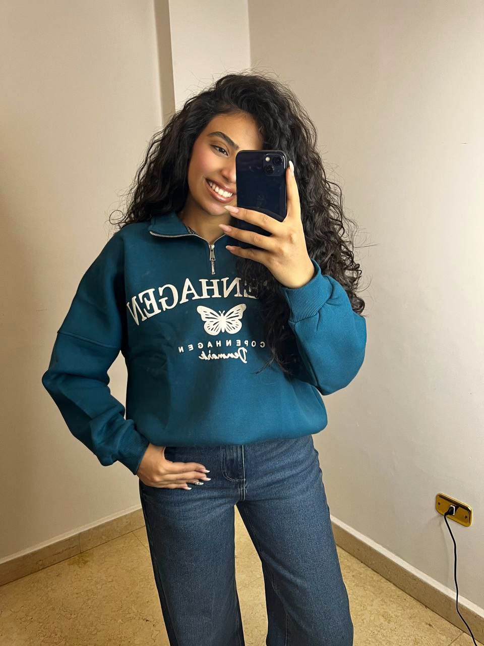 Half-Zip Melton Sweatshirt