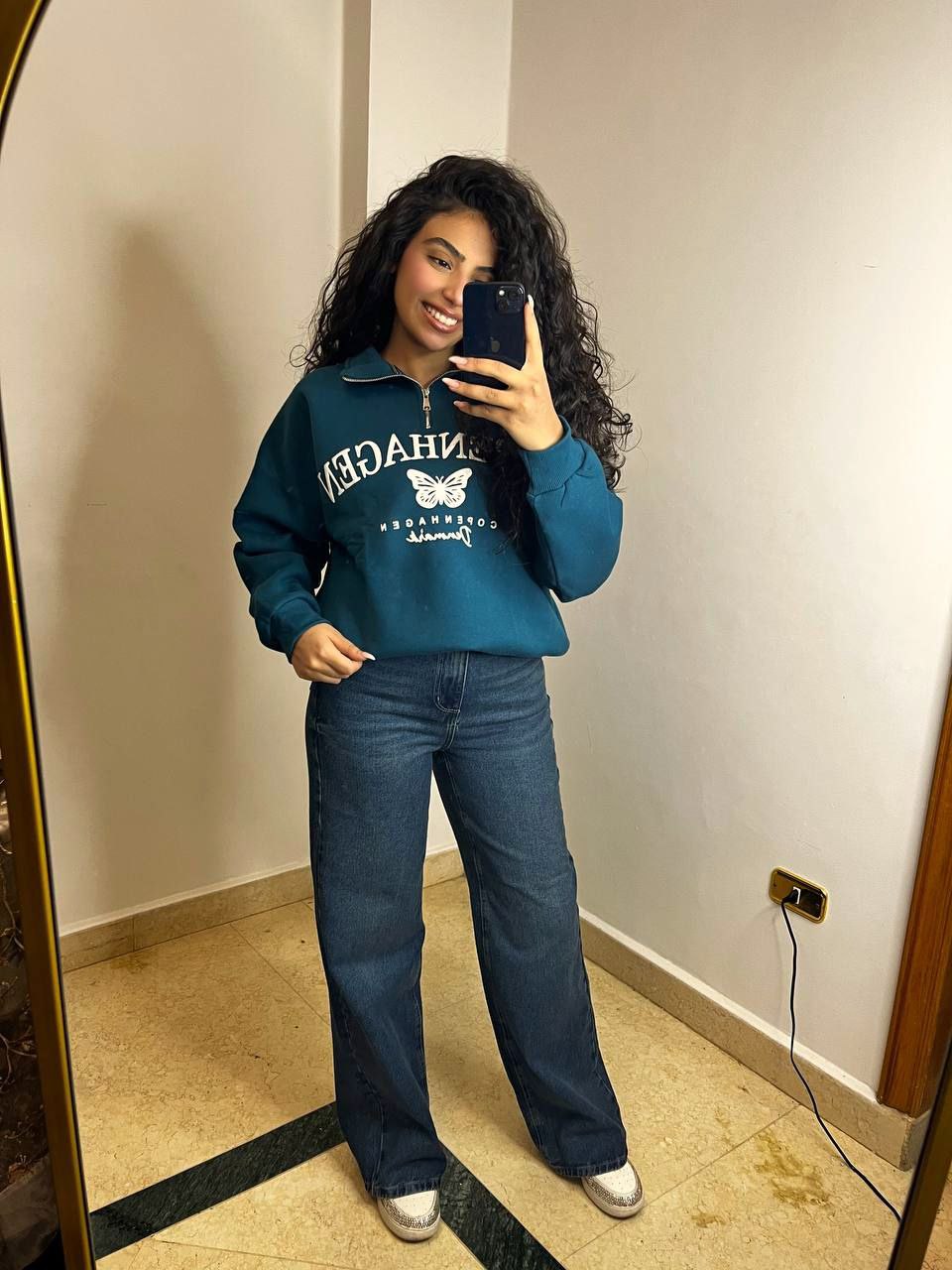 Half-Zip Melton Sweatshirt