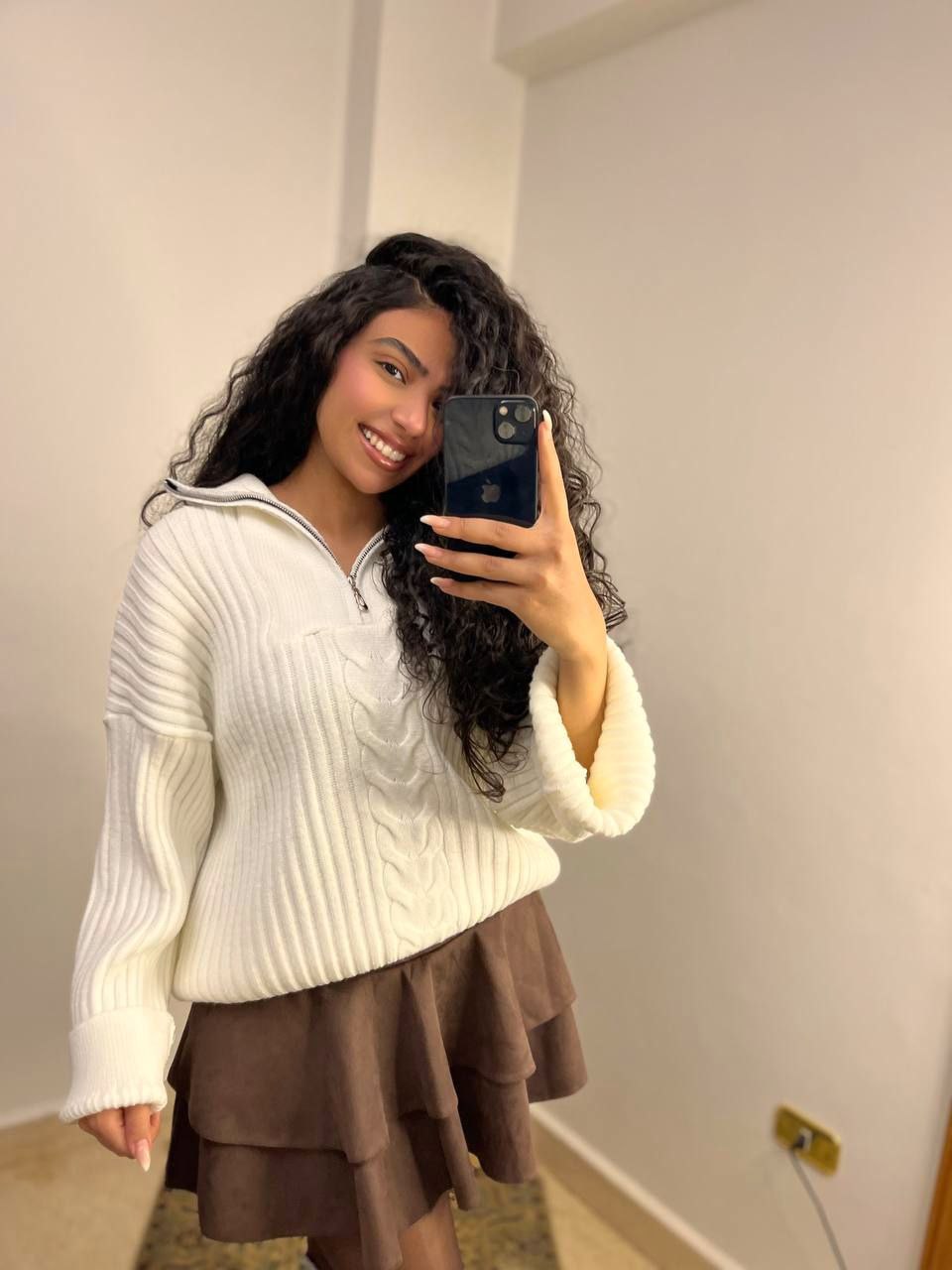 Cable Knit Half-Zip Sweater
