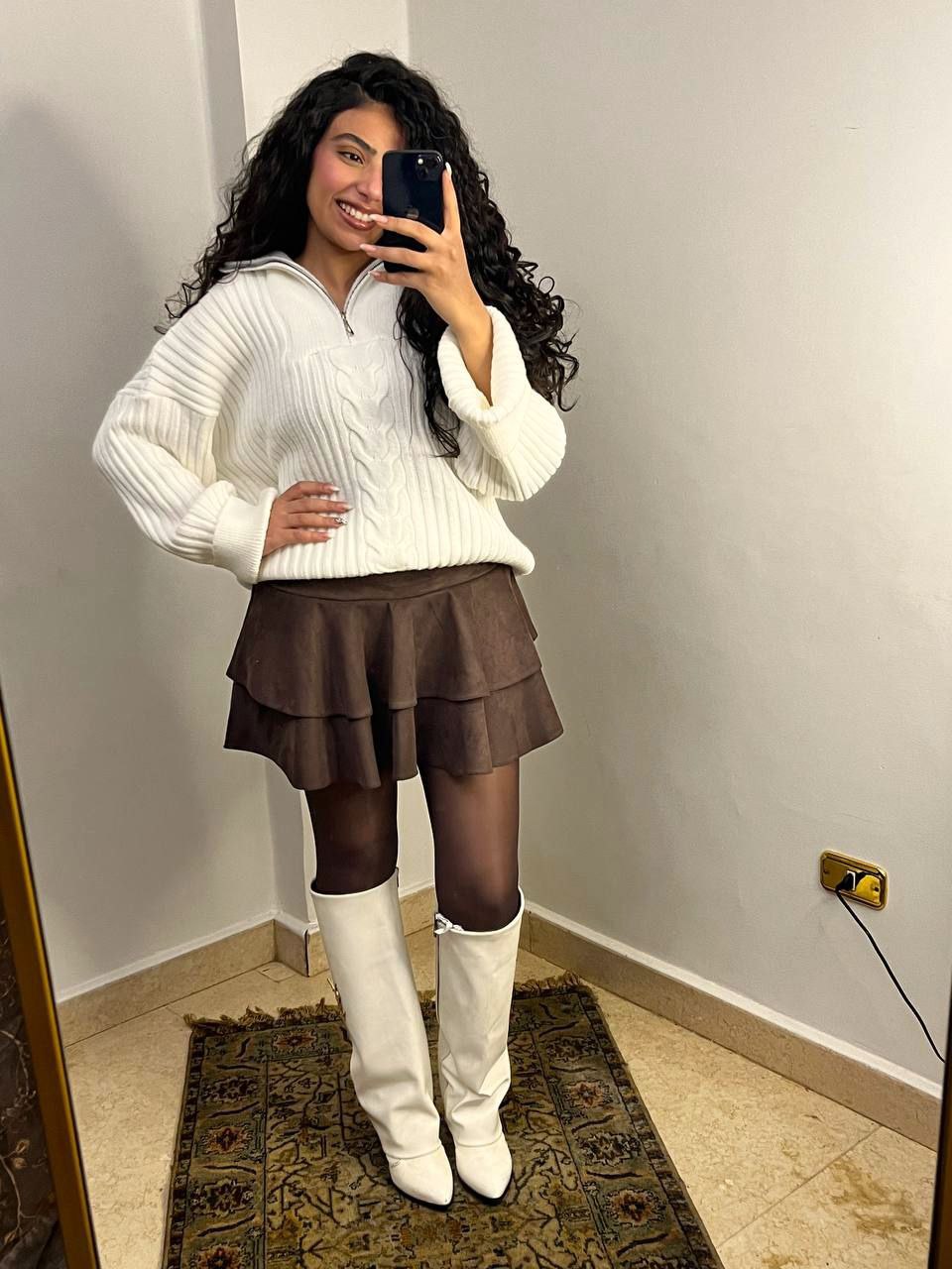 Cable Knit Half-Zip Sweater