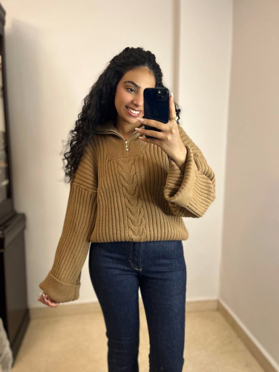 Cable Knit Half-Zip Sweater