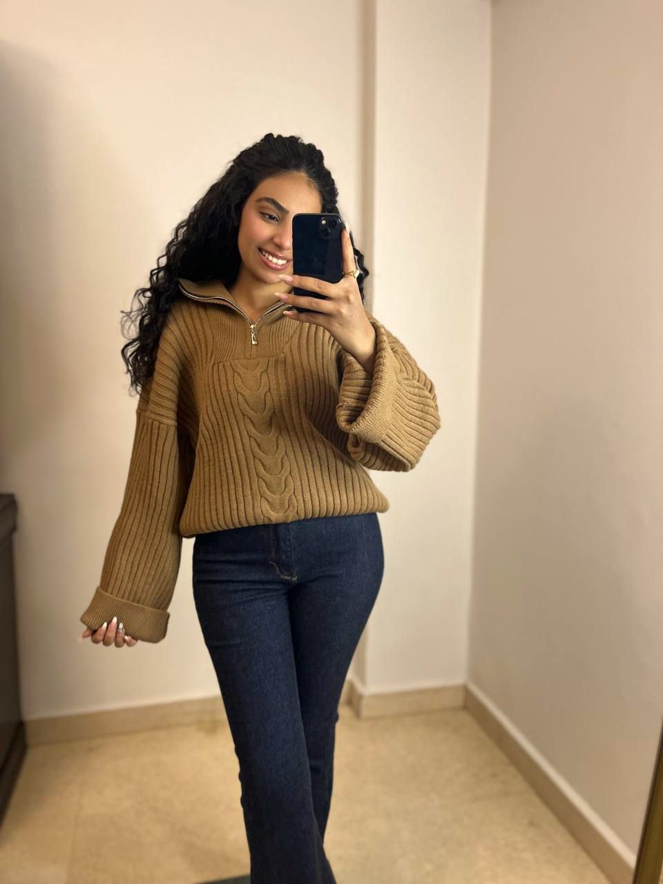 Cable Knit Half-Zip Sweater