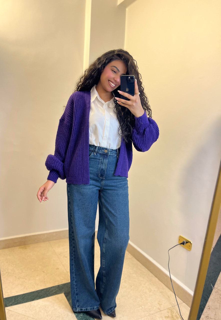 Short Wool Knit Cardigan