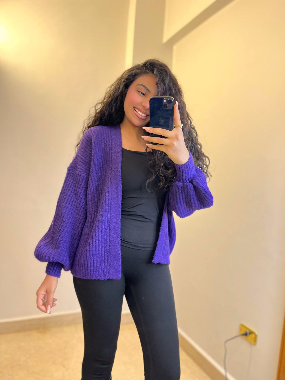 Short Wool Knit Cardigan