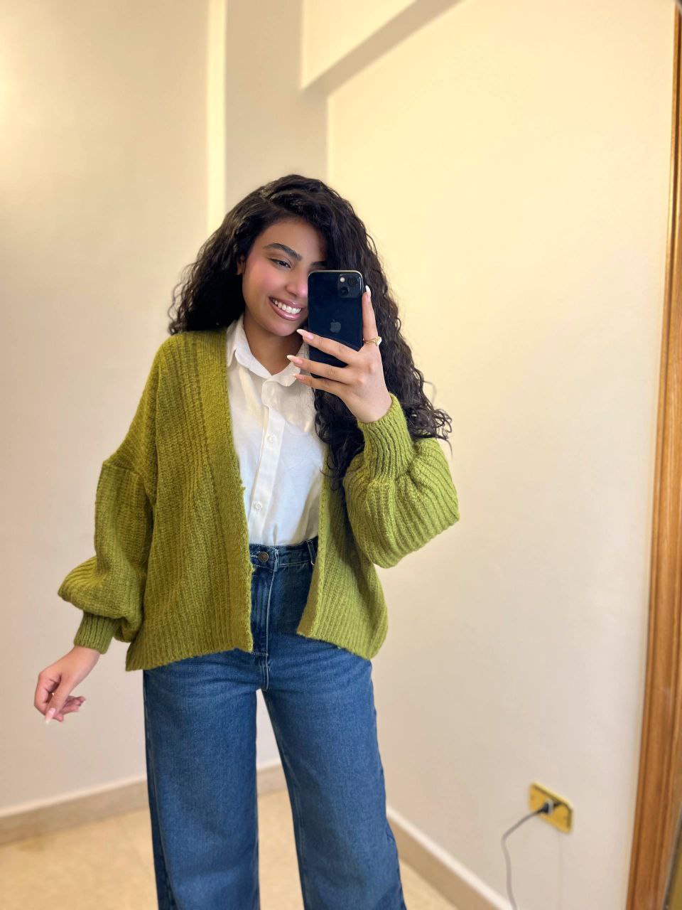 Short Wool Knit Cardigan