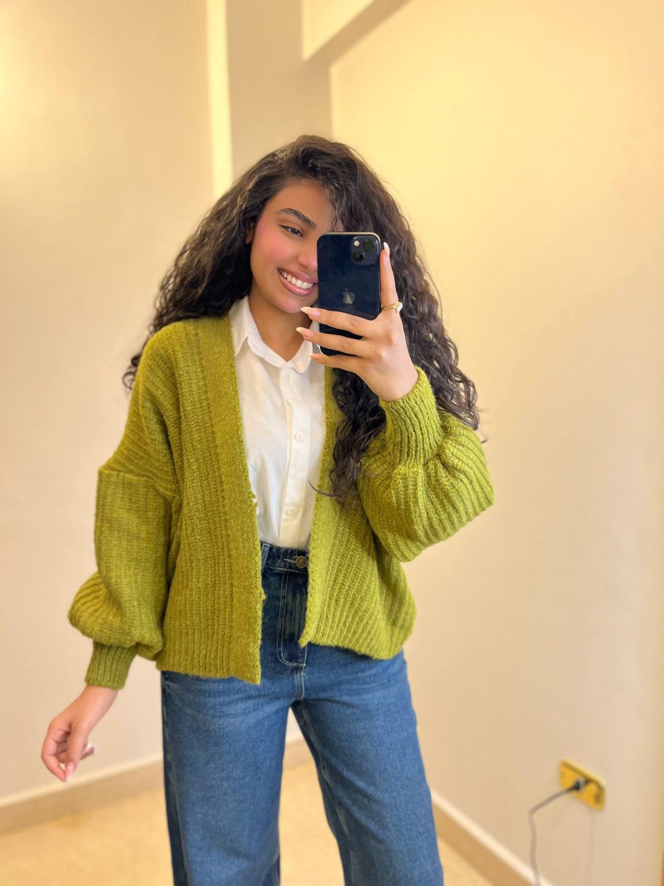 Short Wool Knit Cardigan