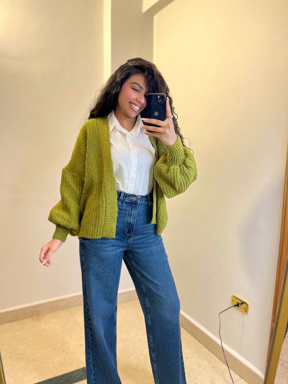 Short Wool Knit Cardigan